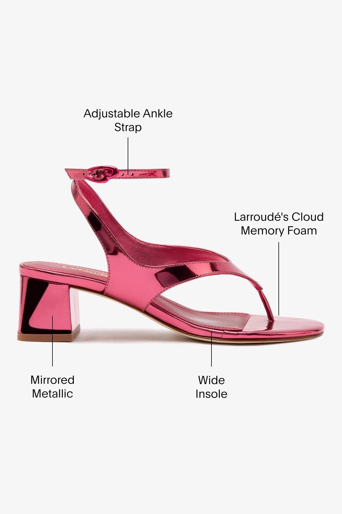 Gaia Block Sandal Women's French Rose Specchio Mirror Heel - Perfect for Summer Weddings, Beach Vacations & Date Nights