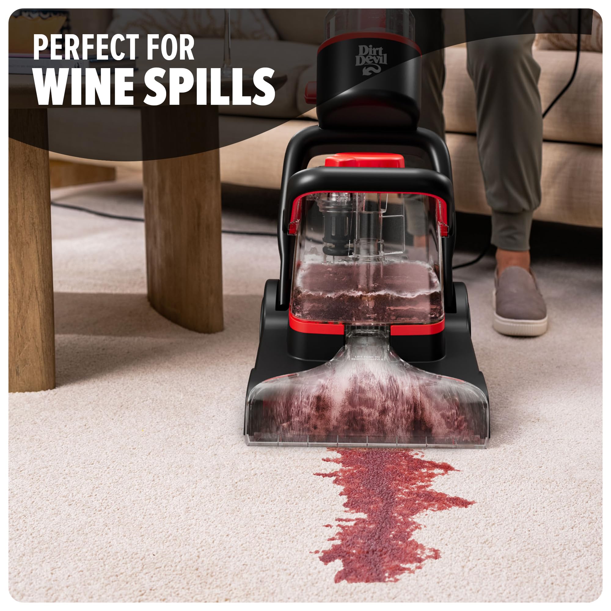 Dirt Devil Full-Size Carpet Cleaner Machine - Powerful Deep Cleaning for Carpets & Upholstery with 2 Modes | Includes Carpet Cleaner Solution | Perfect for Home, Office & Pet Stain Removal