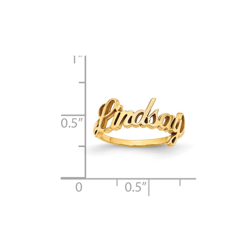 925 Sterling Silver Yellow Gold-Plated Laser Engraved Name Ring - Personalized Custom Jewelry for Women & Men - Perfect for Anniversaries, Weddings, Gifts & Everyday Wear