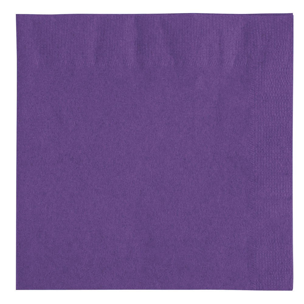 Amscan Purple Beverage Napkins - Pack of 50 | Premium Disposable Drink Napkins for Parties, Weddings & Events | Perfect for Cocktails, Coffee & Beverage Service