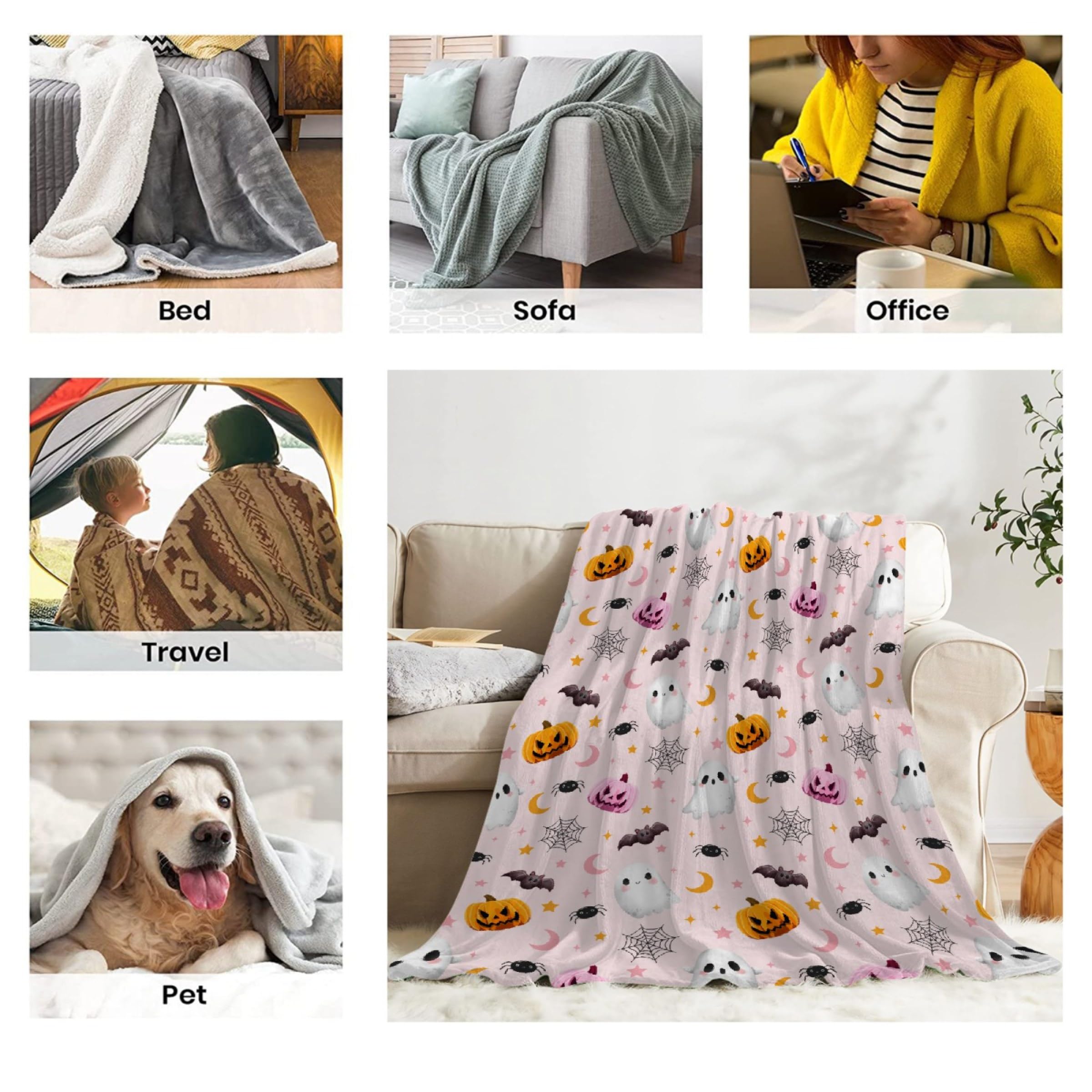 Halloween Ghost Pumpkin Blanket - 30
