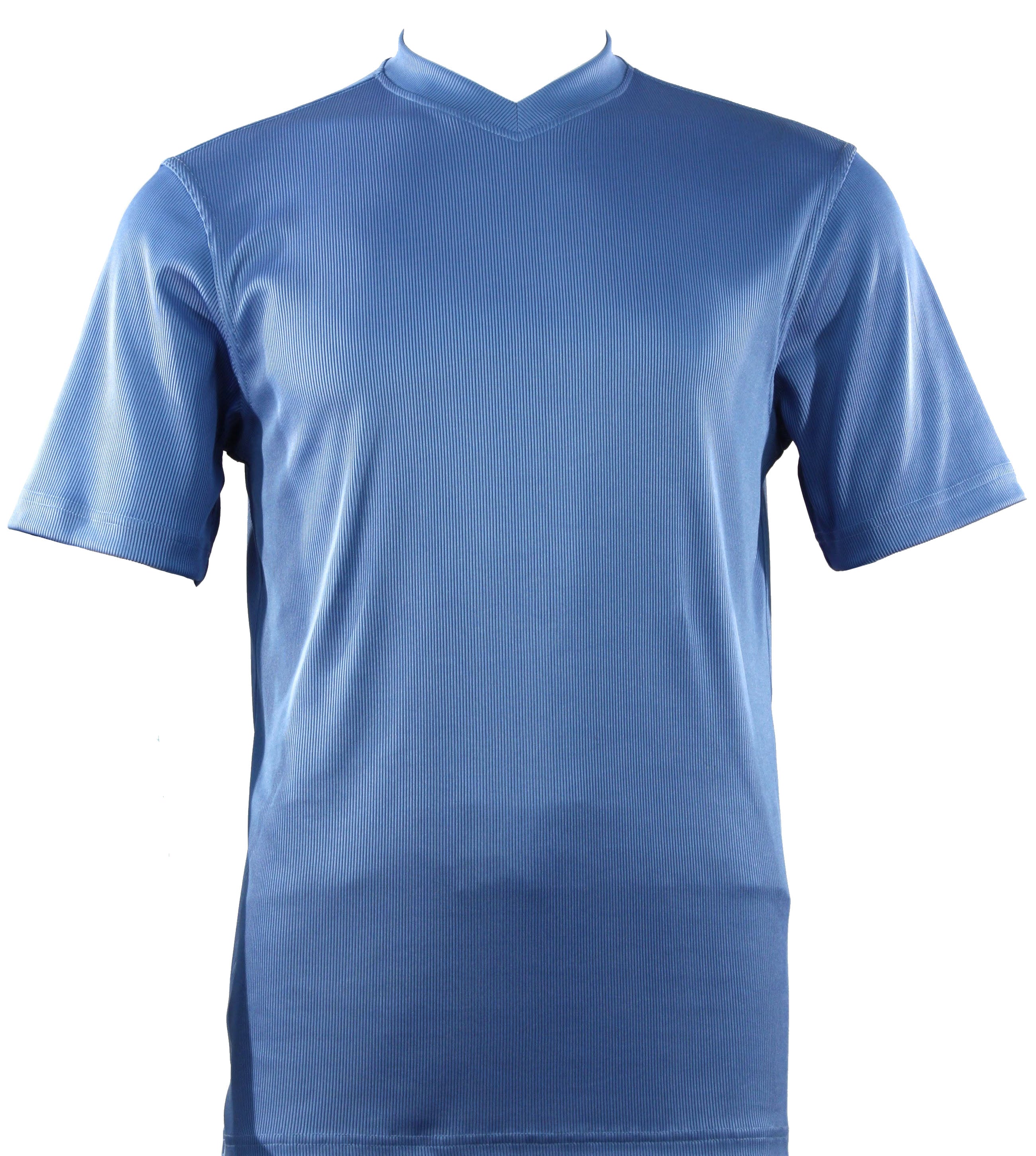 Bassiri Short Sleeve V Neck Blue T-Shirt for Men - Casual Comfort Fit Cotton Tee - Perfect for Everyday Wear, Outings, and Relaxation