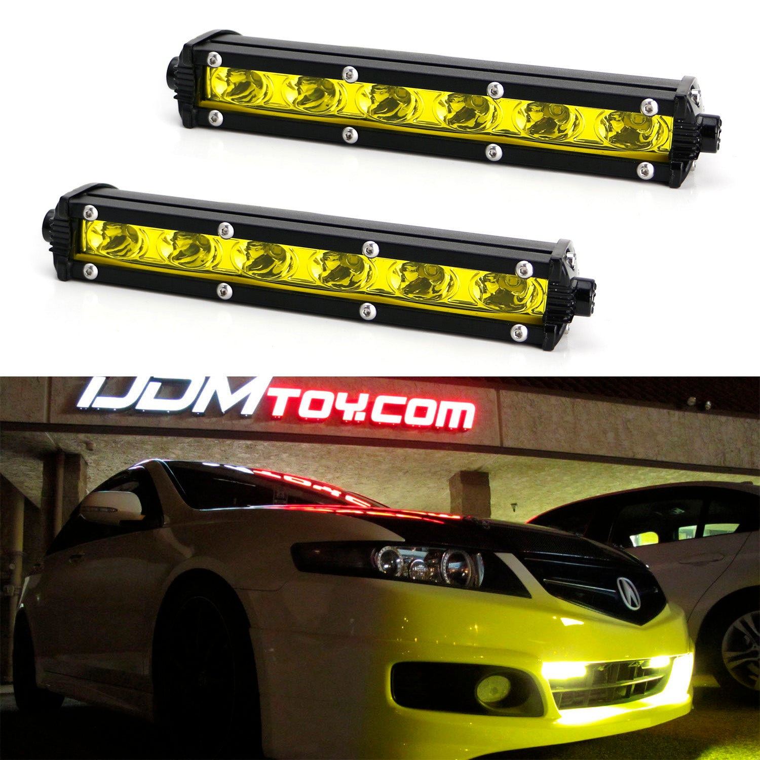 18W Yellow CREE LED Daytime Running Lights Kit with Relay Wire Harness - Compatible with Cars & SUVs | Enhanced Visibility for Daytime Driving Safety