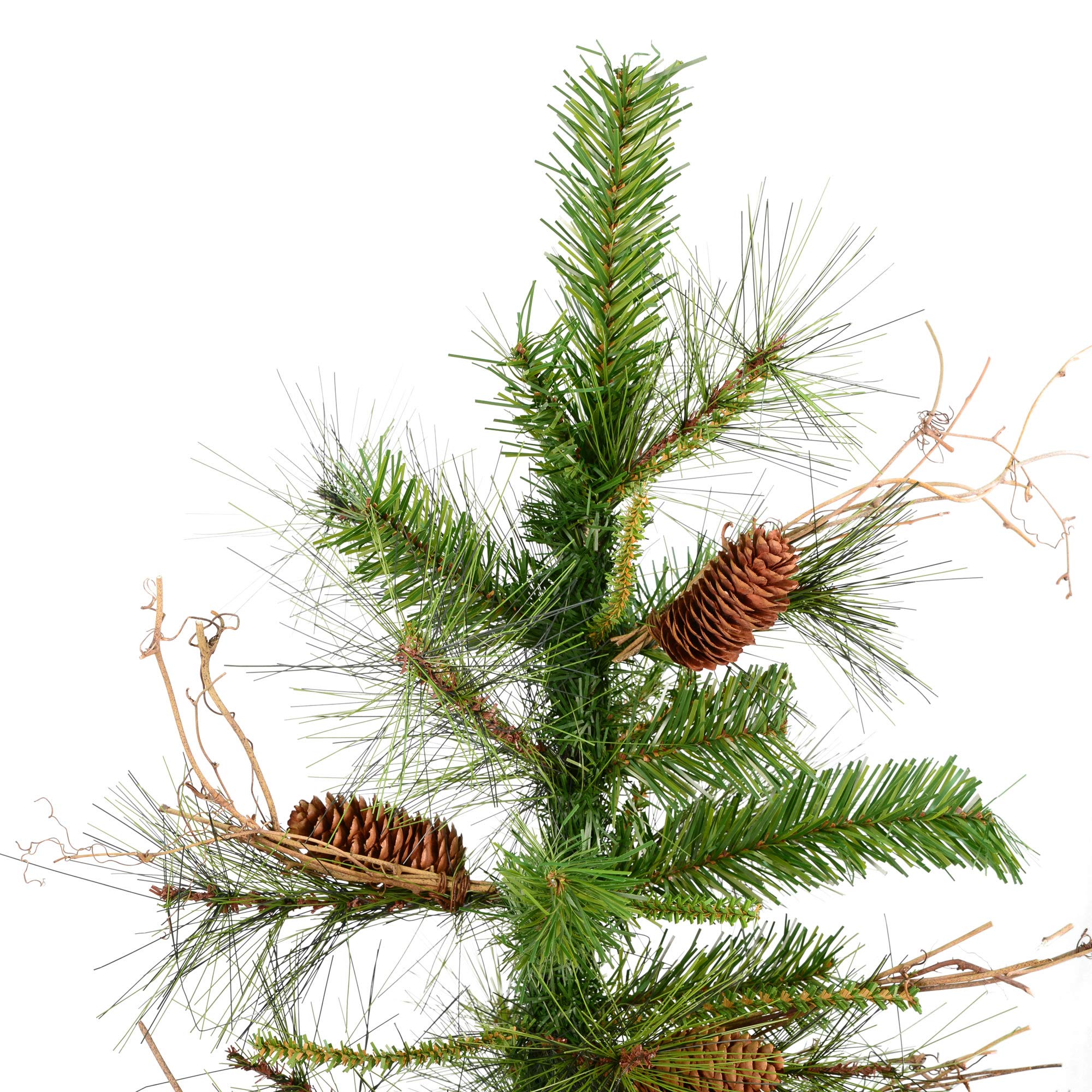 Vickerman 6ft Ashland Artificial Unlit Christmas Tree with Pine Cones - Premium Faux Holiday Decor for Living Room, Office & Seasonal Home Decoration