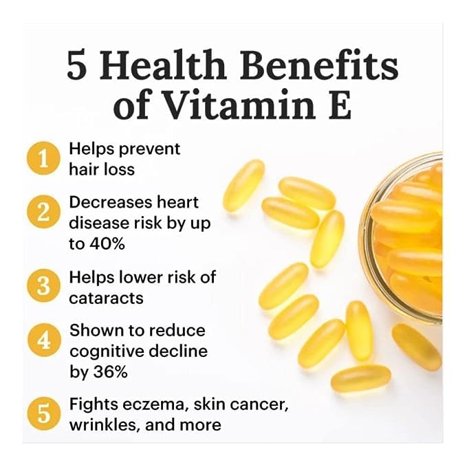 ELIIOUS Vitamin E Facial Essence Soft Gel Capsules 60 Pcs - Hydrating & Anti-Aging Skin Care for Dry & Sensitive Skin - Perfect for Night Routine & Travel Skincare