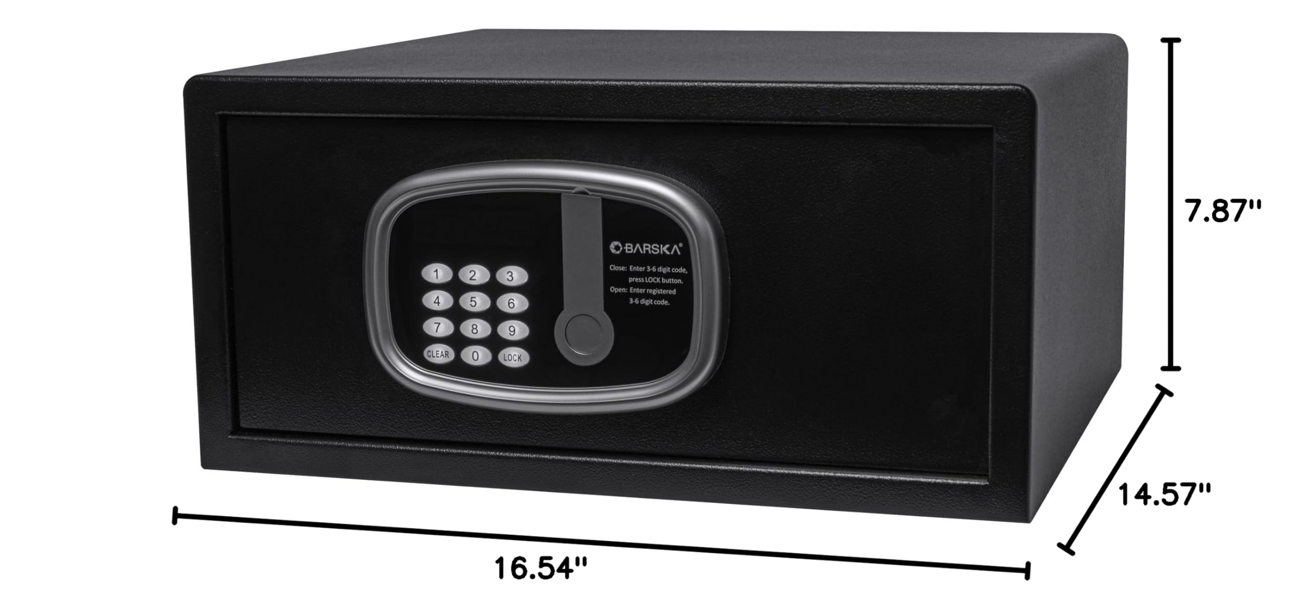 Barska Digital LED Keypad Hotel Safe with Motorized Locking Bolts - Secure Home Office & Travel Documents, Jewelry, Cash - Ideal for Hotels, Apartments, Business Use