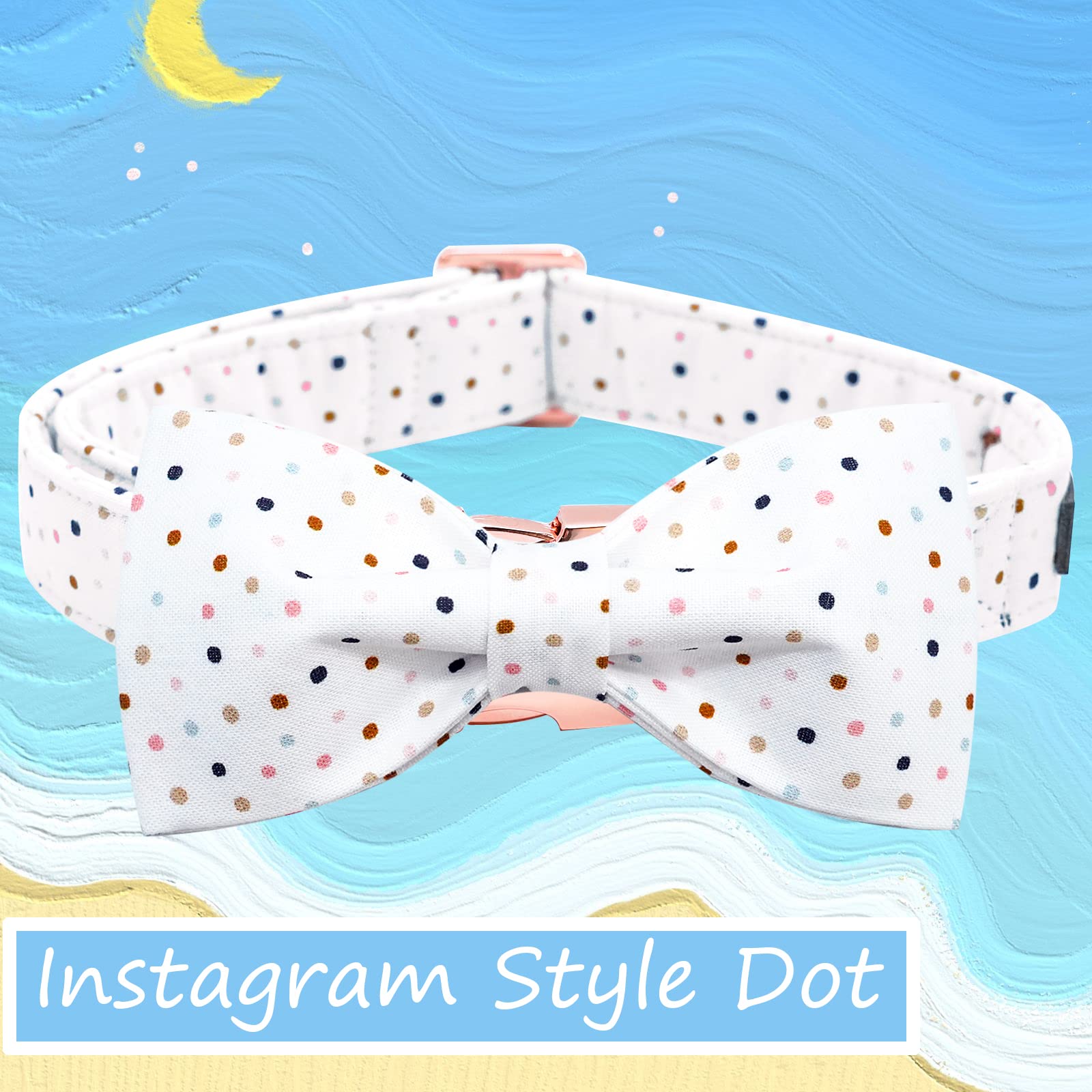 Elegant Bow Tie Dog Collar for Small Dogs - Adjustable Pet Collar for Male & Female Puppies - Perfect for Daily Walks, Pet Parties & Photo Shoots