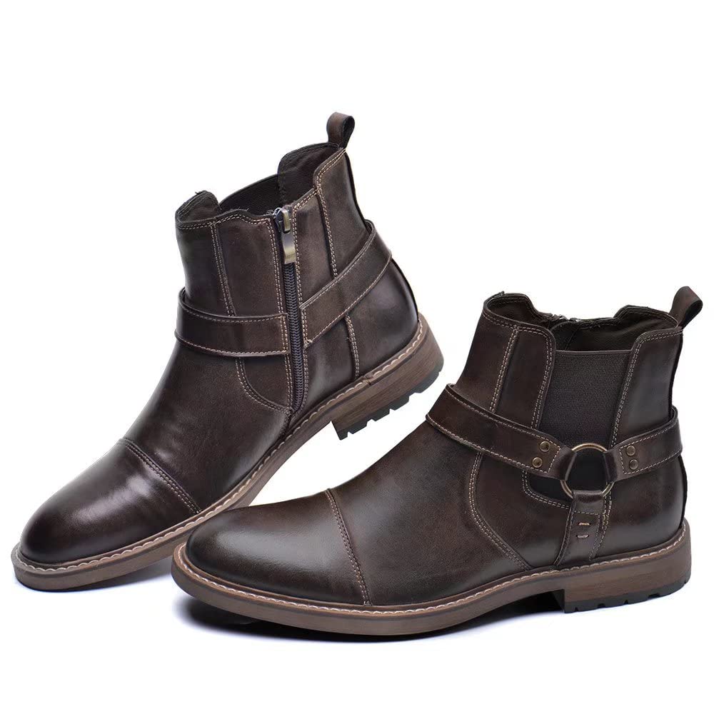 Arkbird Men's Genuine Leather Chelsea Ankle Boots - Oxford Style Dress Shoes for Casual & Formal Wear | Office, Party & Everyday Outfits