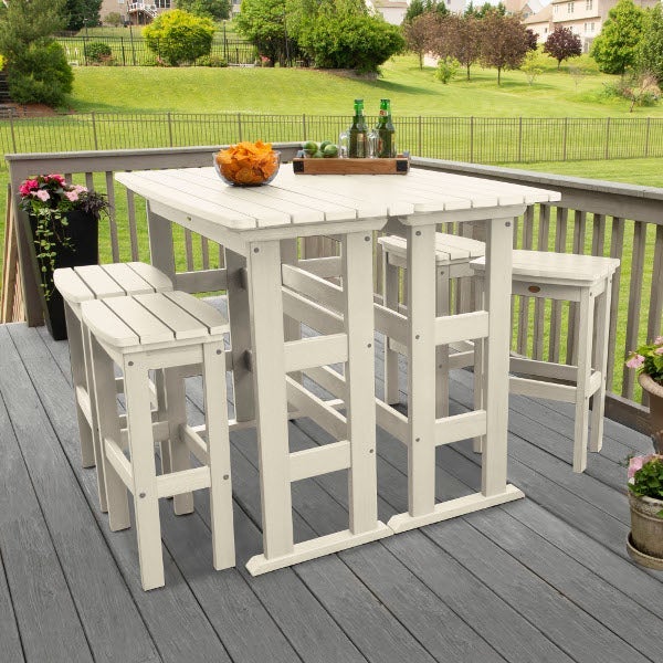 Lehigh 6-Piece Bar Height Balcony Patio Set - Outdoor Dining & Entertaining Furniture for Small Spaces