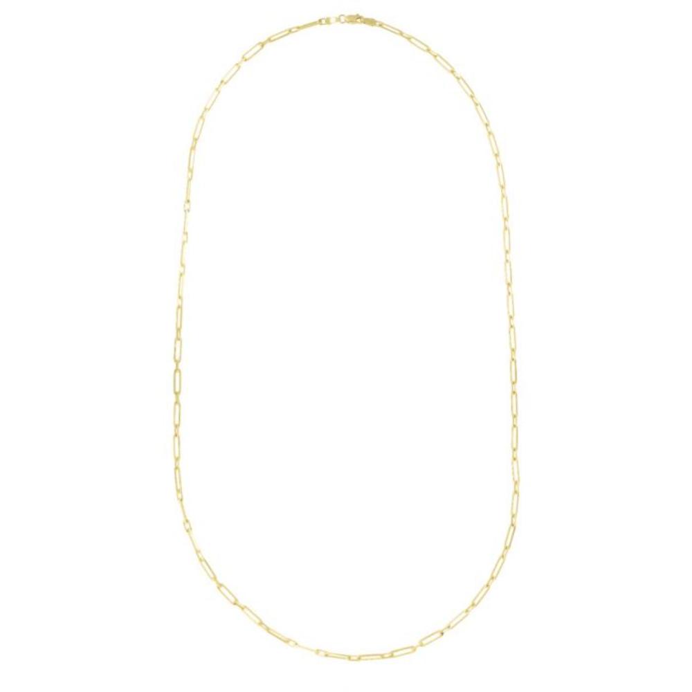 14K Gold 2.8mm Paperclip Link Chain Necklace - Dainty Layering Jewelry for Everyday Wear & Special Occasions