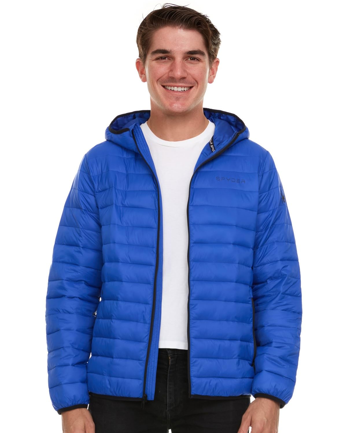 Spyder Men's Lightweight Packable Puffer Jacket with Hood - Warm Winter Coat for Outdoor Activities, Travel & Casual Wear