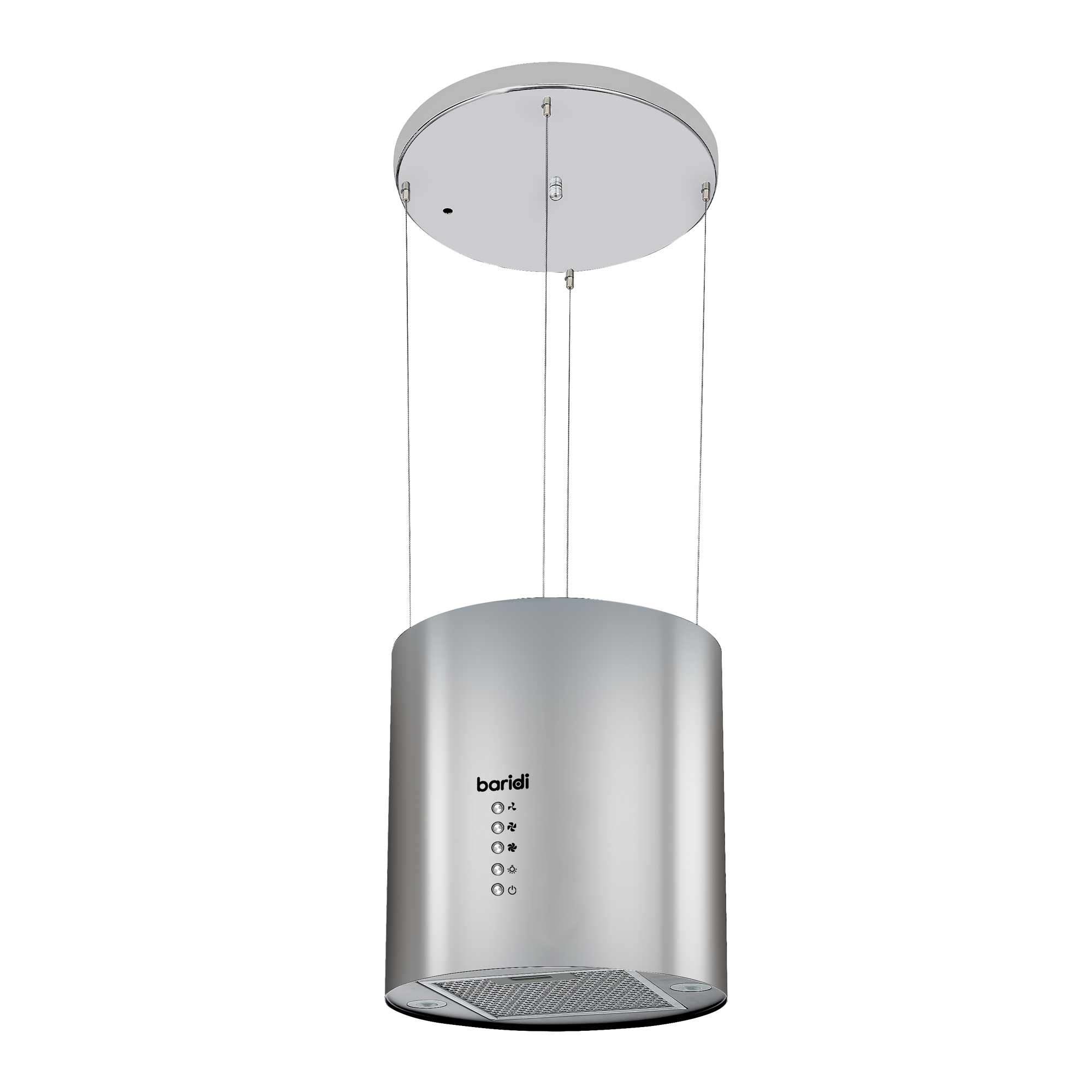 Baridi Island Range Hood - 35cm Pendant Style Stainless Steel Cooker Hood with 3 Speed Settings for Kitchen Ventilation | Modern Over Island Stove Extractor for Home Cooking