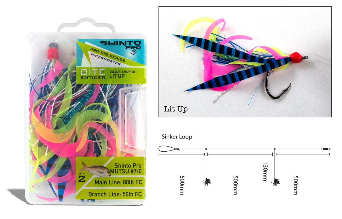 Bite Enticer Mutsu Paternoster Rigs - Size #5/0 & #7/0 - Saltwater Fishing Lures for Offshore and Deep Sea Angling