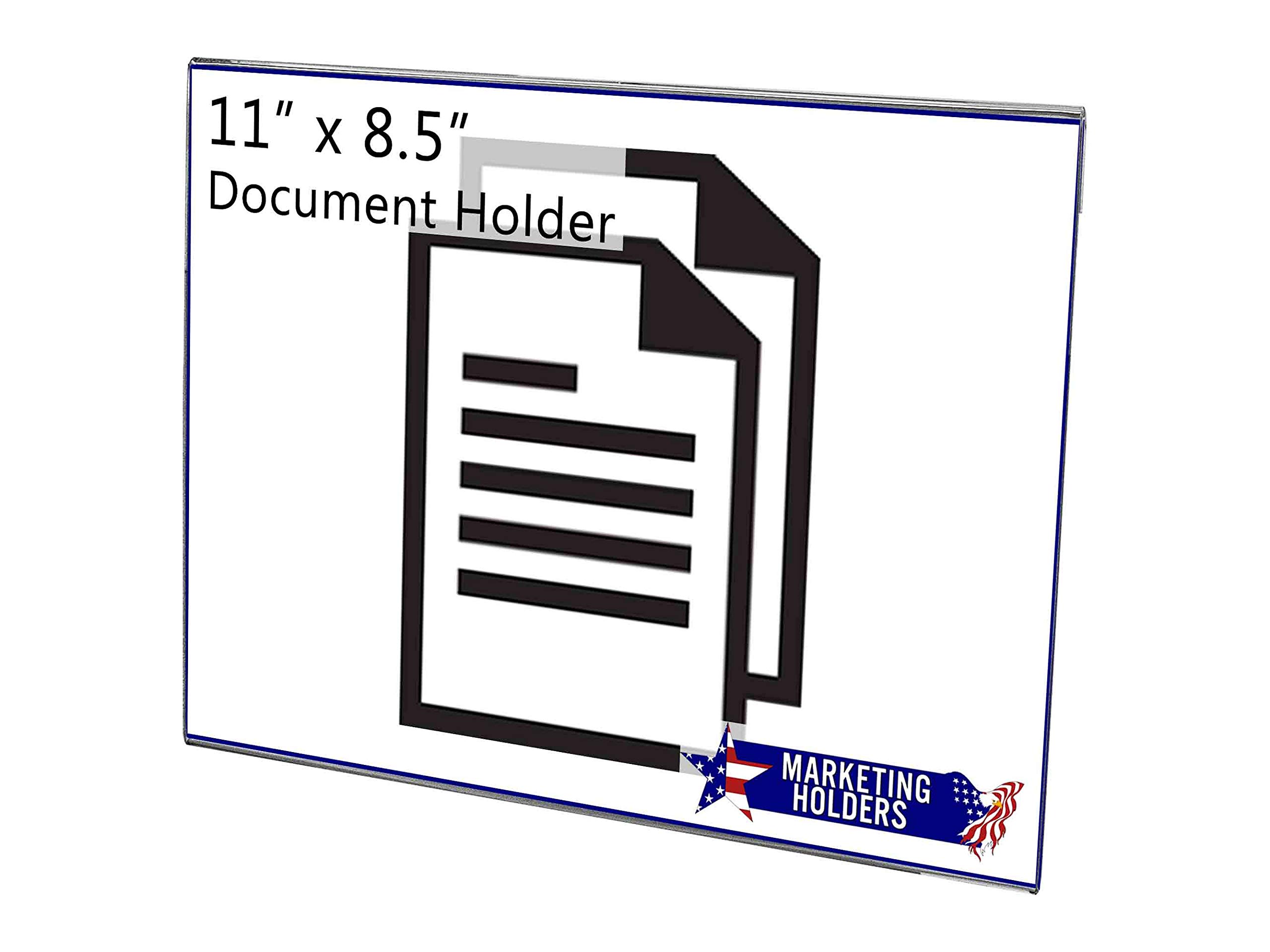11 x 8.5 Inch Side Loading Sign Holders - Pack of 10 Wall Mount Display Sleeves for Posters, Menus & Flyers - Perfect for Restaurants, Retail Stores & Office Use