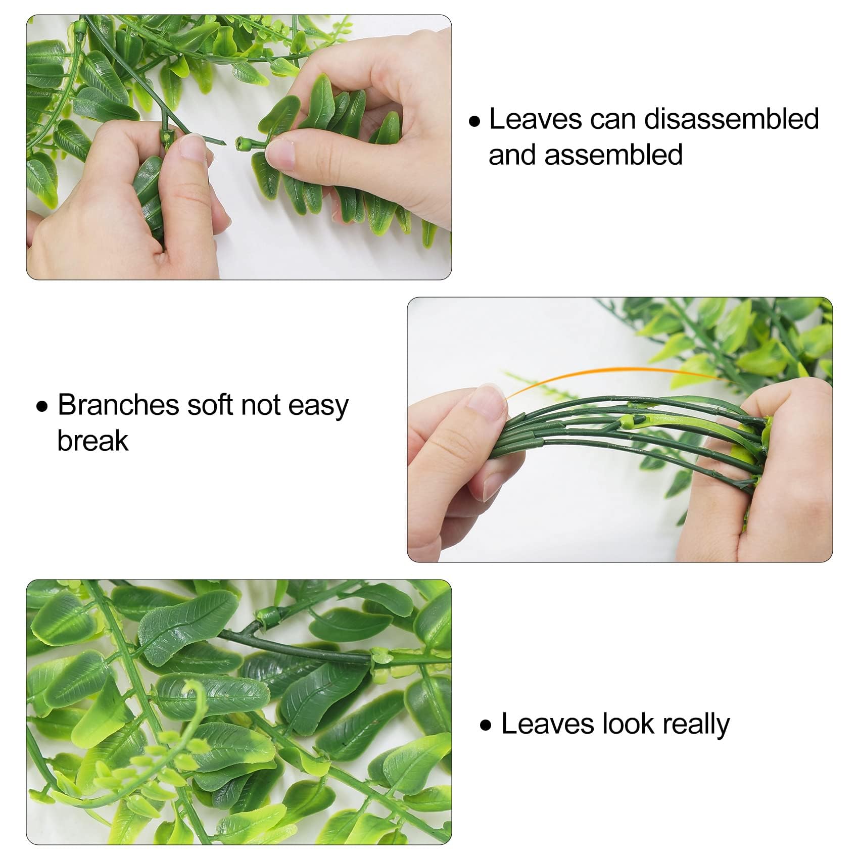 Huryfox Artificial Hanging Plants - 12 Pack Fake Ivy Vine Leaves for Home Decor, Indoor Outdoor Use in Living Room, Kitchen, Balcony, Garden | Perfect for Wall Decor, Wedding Backdrop & Patio Greenery
