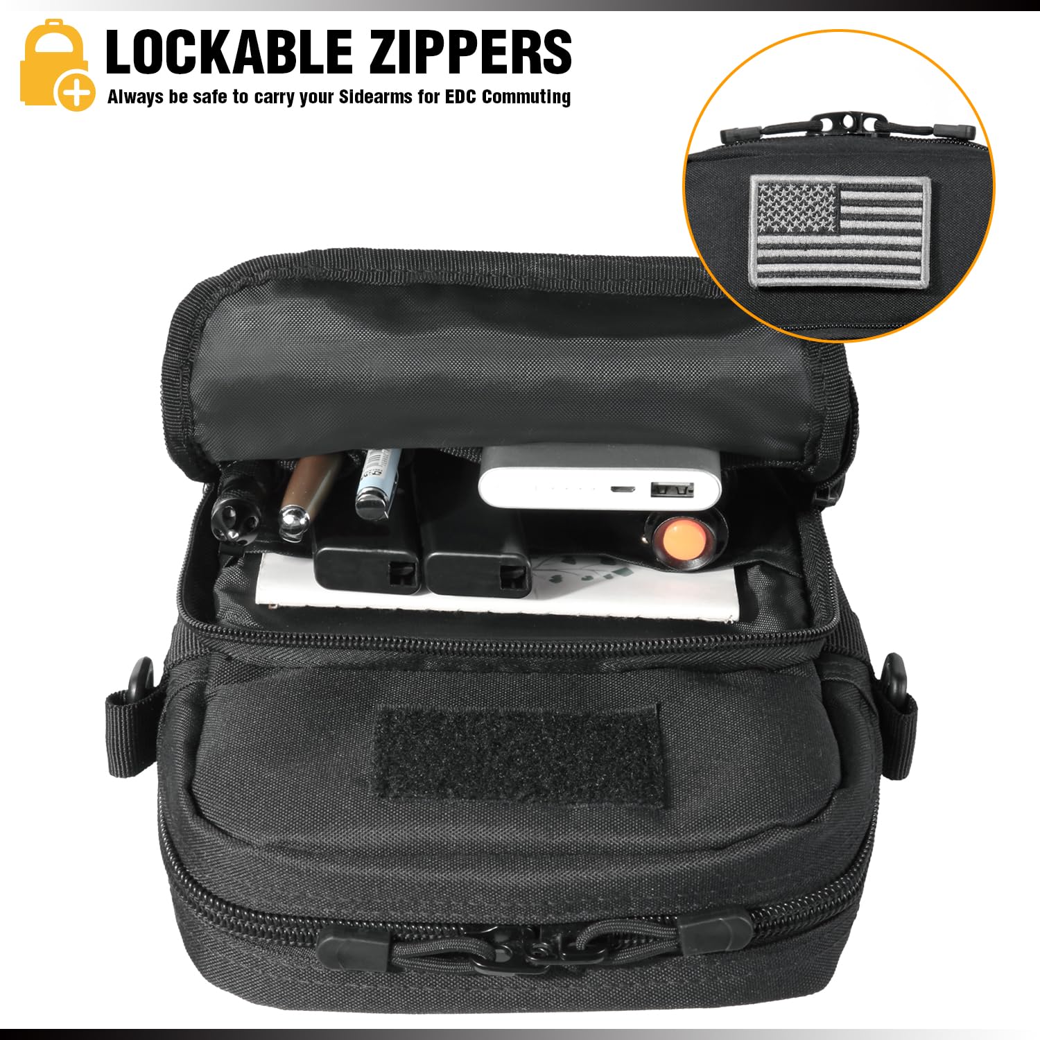 DBTAC Compact Gun Pouch with Shoulder Strap - 3L Tactical Crossbody Bag for CCW, Travel & Everyday Carry | Concealed Gun Holder in Black | Perfect for Outdoor Adventures, Range Days & Personal Protection