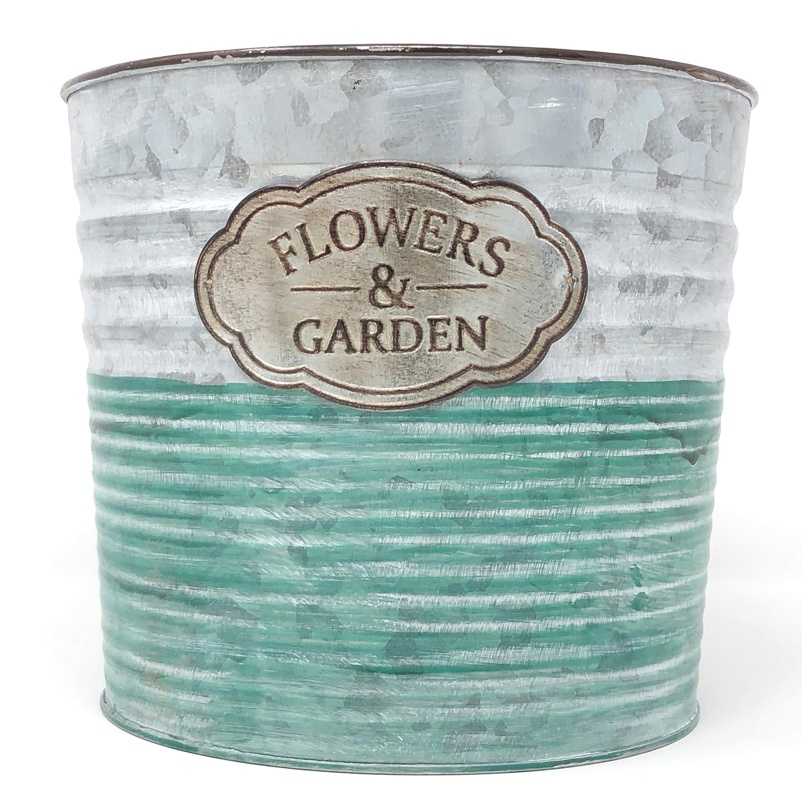 Allgala 9-Inch Galvanized Planter Pot for Indoor & Outdoor Plants - Rust-Resistant Flower Pot for Home Garden, Patio, Balcony Decor | Perfect for Succulents, Herbs & Small Plants