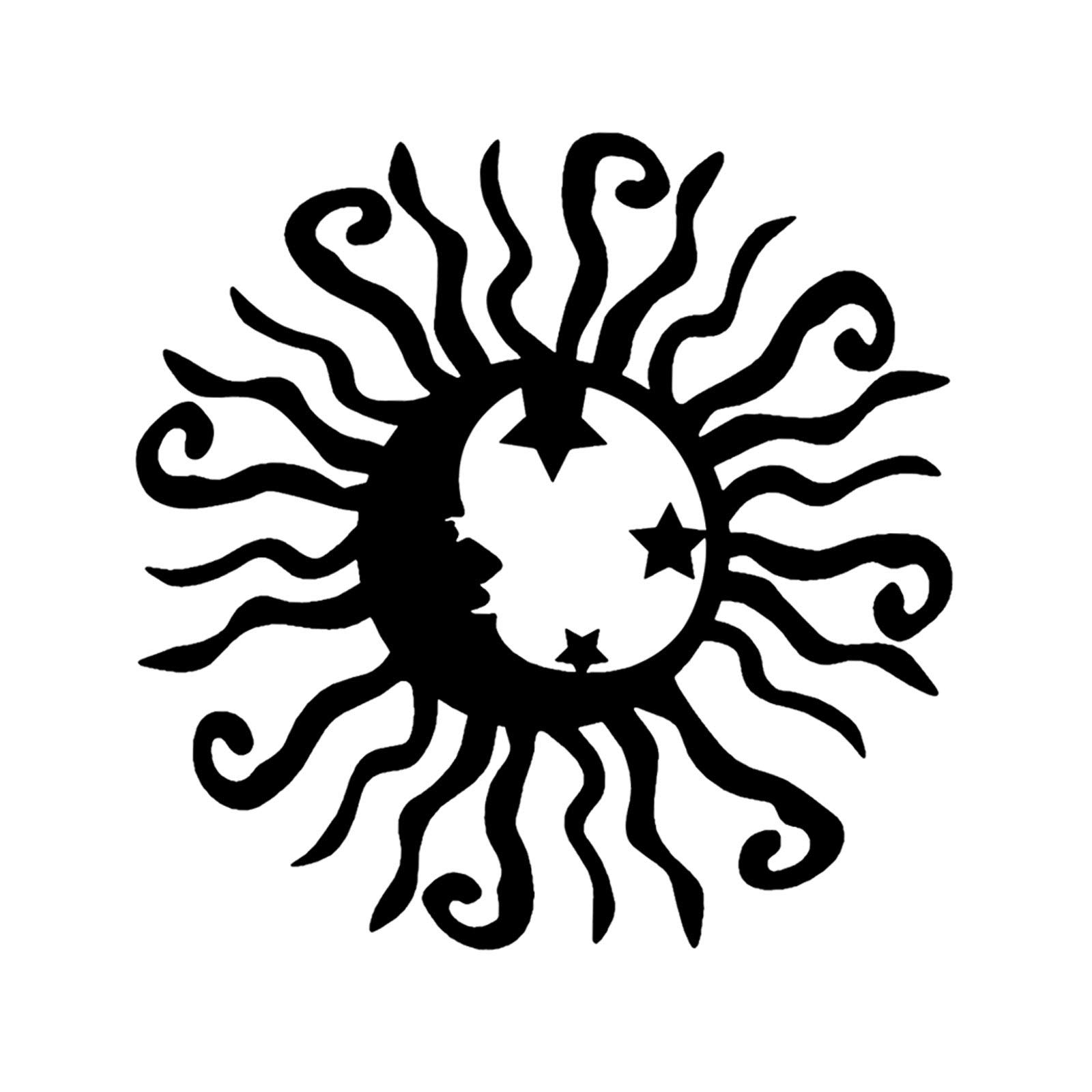 Yowein Wacky Sun Metal Wall Art - Rustic Black Steel Spiral Sun & Moon Decor for Indoor & Outdoor Use - Unique Wall Decor for Living Room, Garden, Patio, and Office Spaces