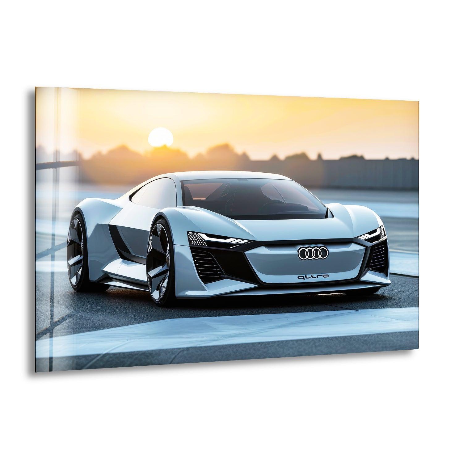 Audi Car Glass Wall Art - Premium Automotive Decor for Home & Office - Perfect for Car Enthusiasts & Gift Giving