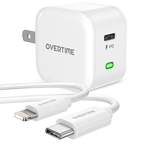 MFi Certified iPhone 11/12/13 Fast Charging Set - 20W PD Wall Charger & 6ft USB-C Cable for iPhone 13 Pro Max/Mini, 12 Pro Max, 11 Pro Max, iPad - White (1 Pack) | Perfect for Home, Office & Travel Charging