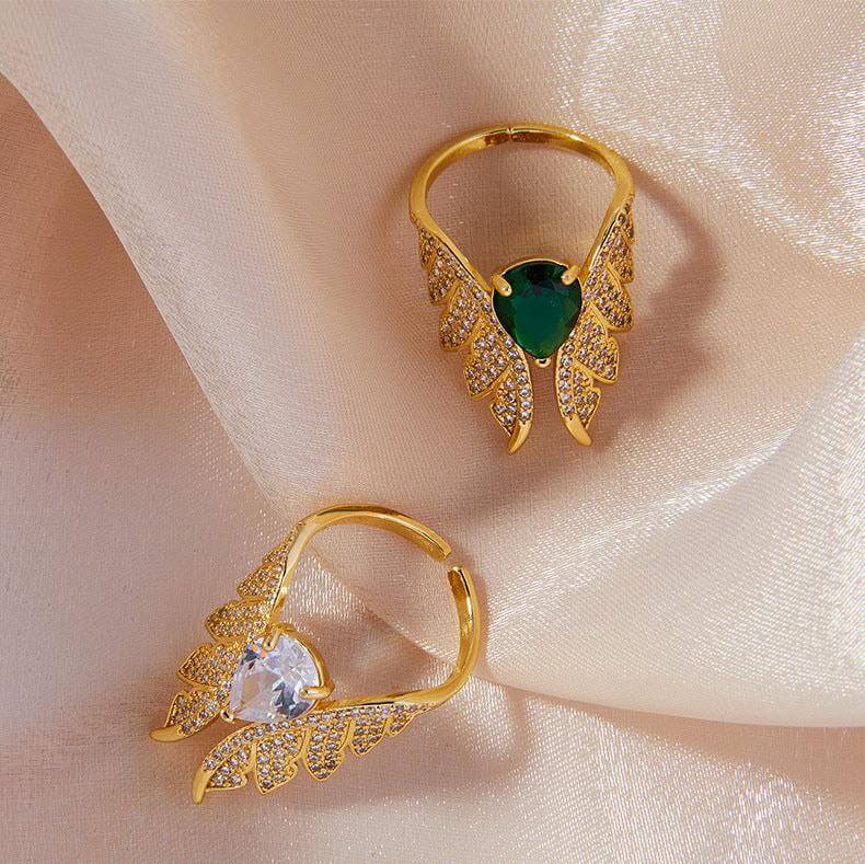 Exaggerated Angel Wing Butterfly Open Ring - Elegant Fashion Jewelry for Women | Perfect for Parties, Weddings & Everyday Wear | A867