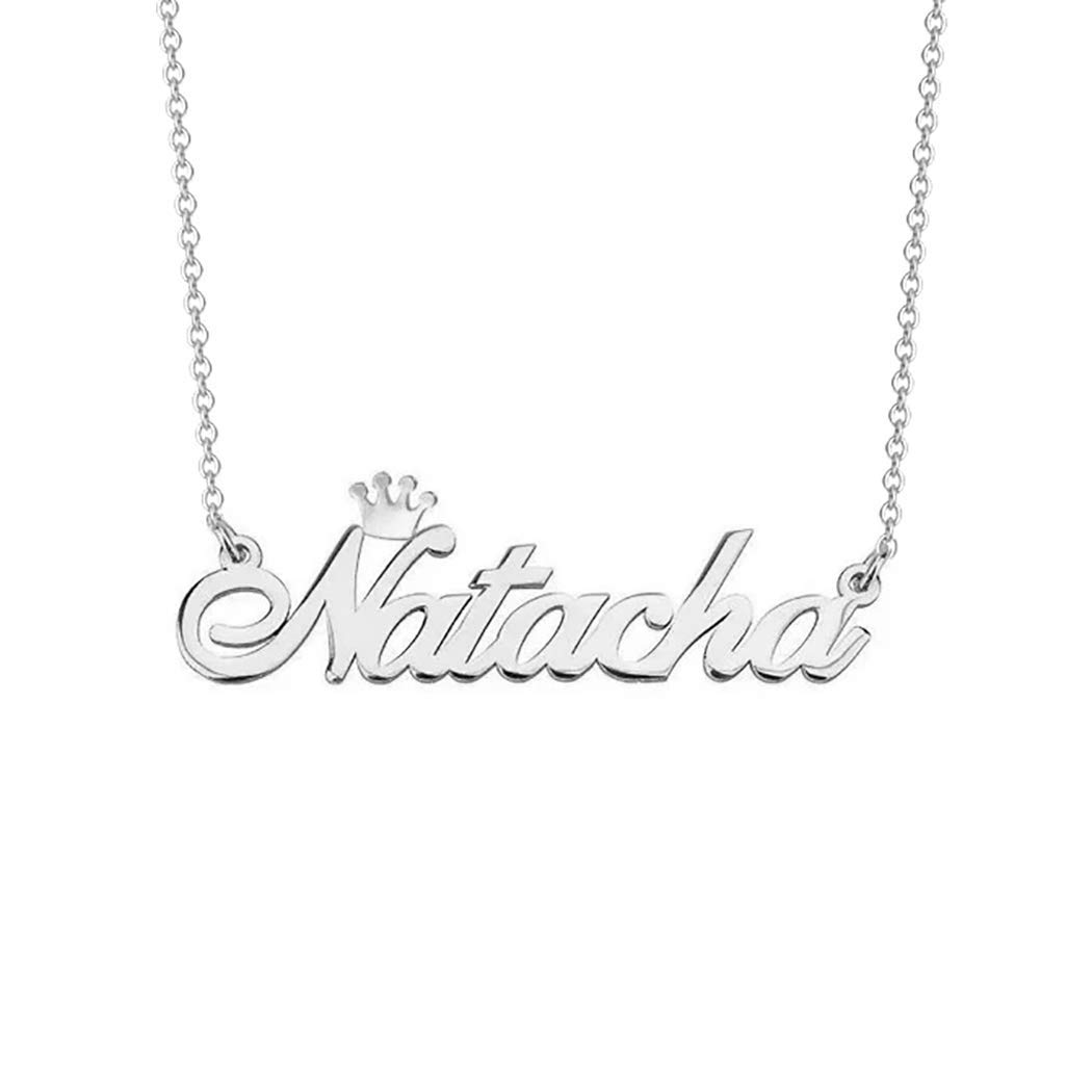 Custom Name Necklace for Women - Personalized Crown Nameplate Jewelry with Any Name - Perfect for Birthdays, Anniversaries & Gifts