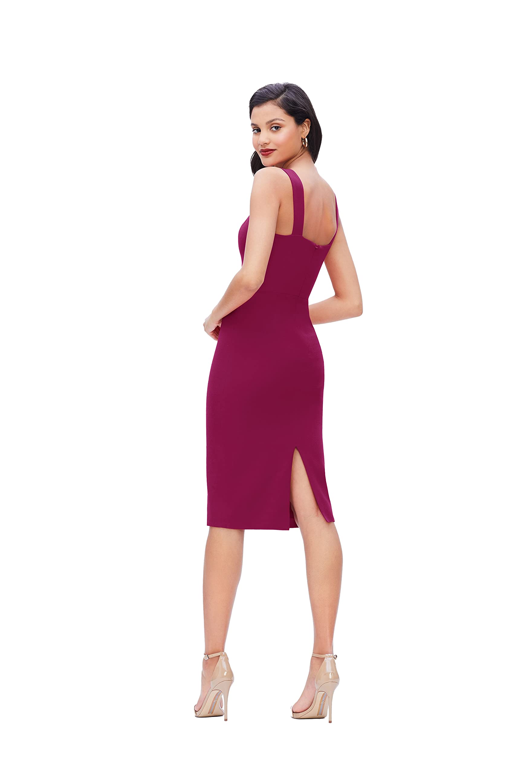 Dress the Population Women's Nicole Sweetheart Neck Bodycon Midi Dress - Elegant Bodycon Dress for Parties, Date Nights & Special Occasions