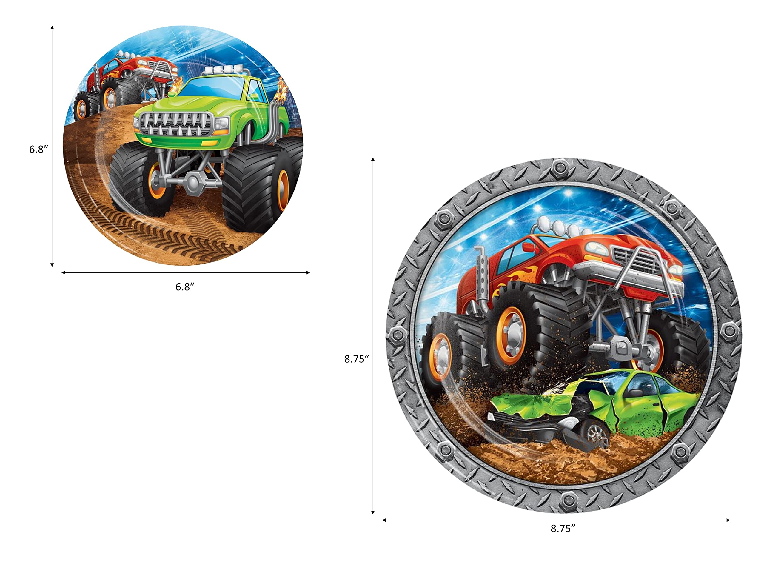 Monster Truck Birthday Party Supplies Bundle - Table Set with Decorations for 16 Guests | Perfect for Kids' Birthday Parties, Themed Events & Decorations