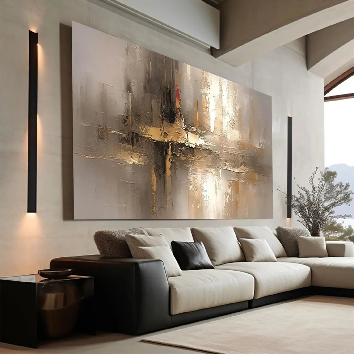 Abstract Painting #AB 257 - Modern Wall Art for Living Room, Bedroom & Office Decor | Large Canvas Artwork for Home & Commercial Spaces