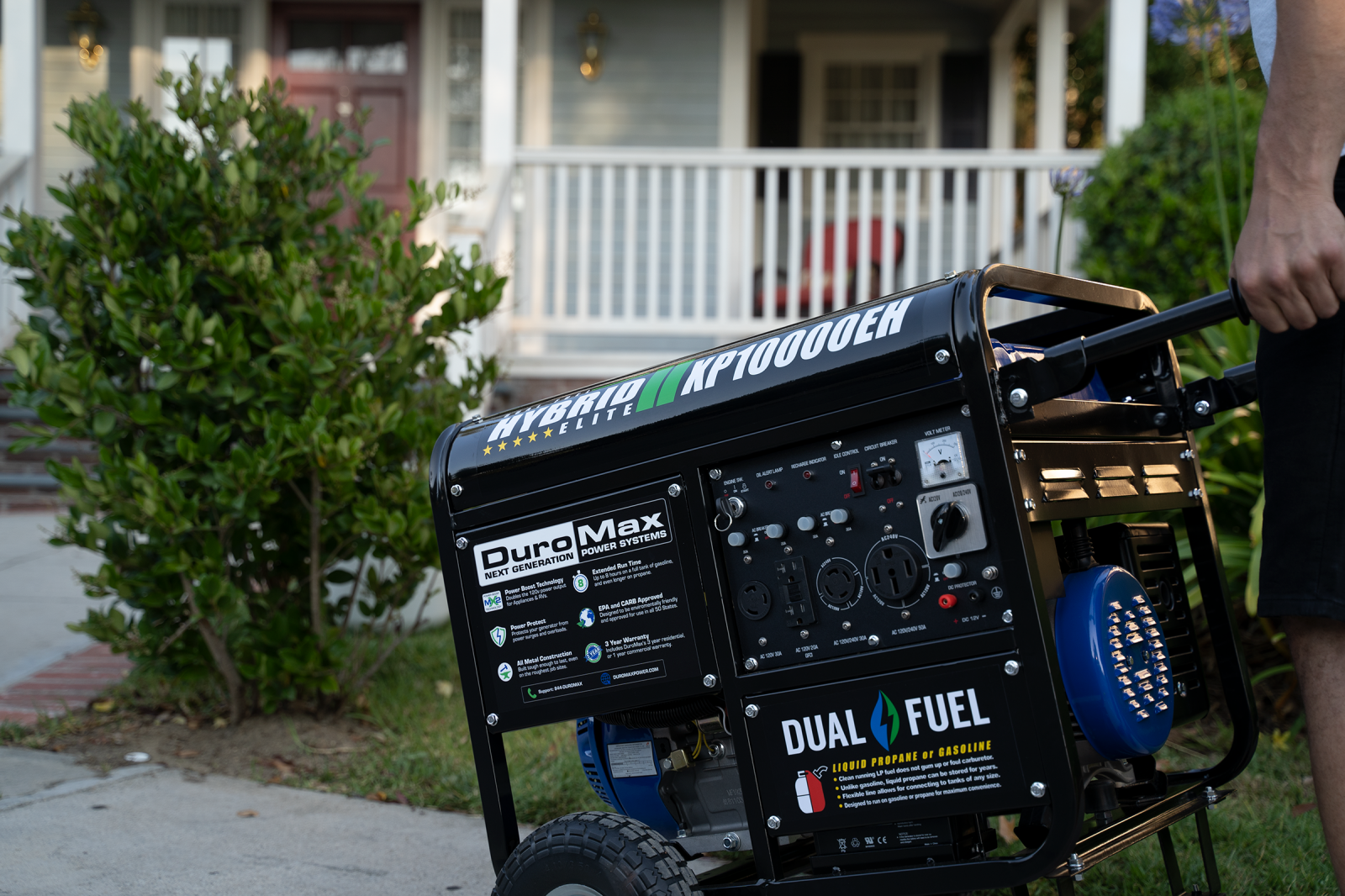 10,000 Watt Dual Fuel Portable Generator - Gas & Propane Powered - Reliable Backup Power for Home, Camping & Emergencies