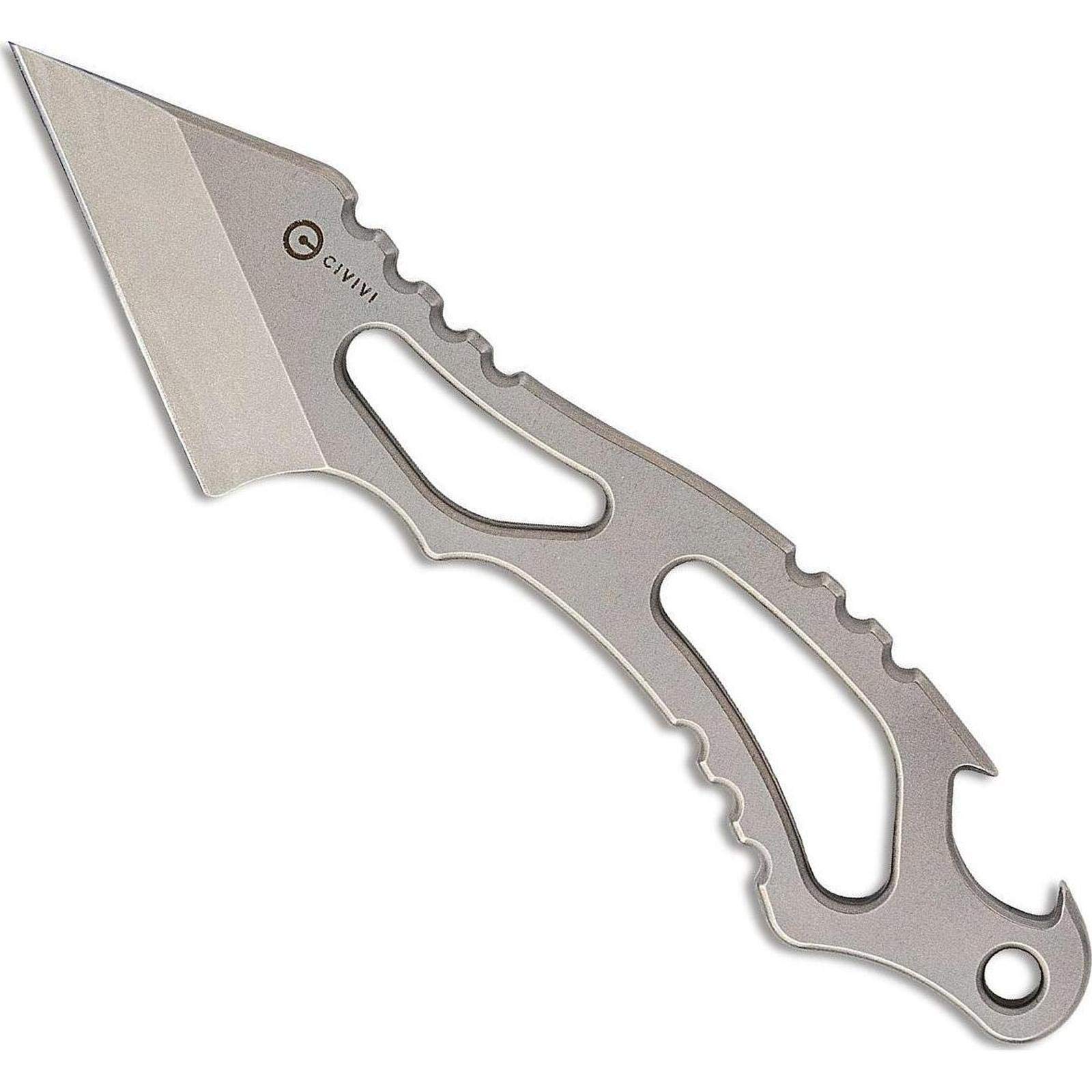 Civivi Kiri EDC Fixed Blade Knife - Stonewash Finish - Tactical Outdoor Knife for Camping, Hiking & Survival Gear
