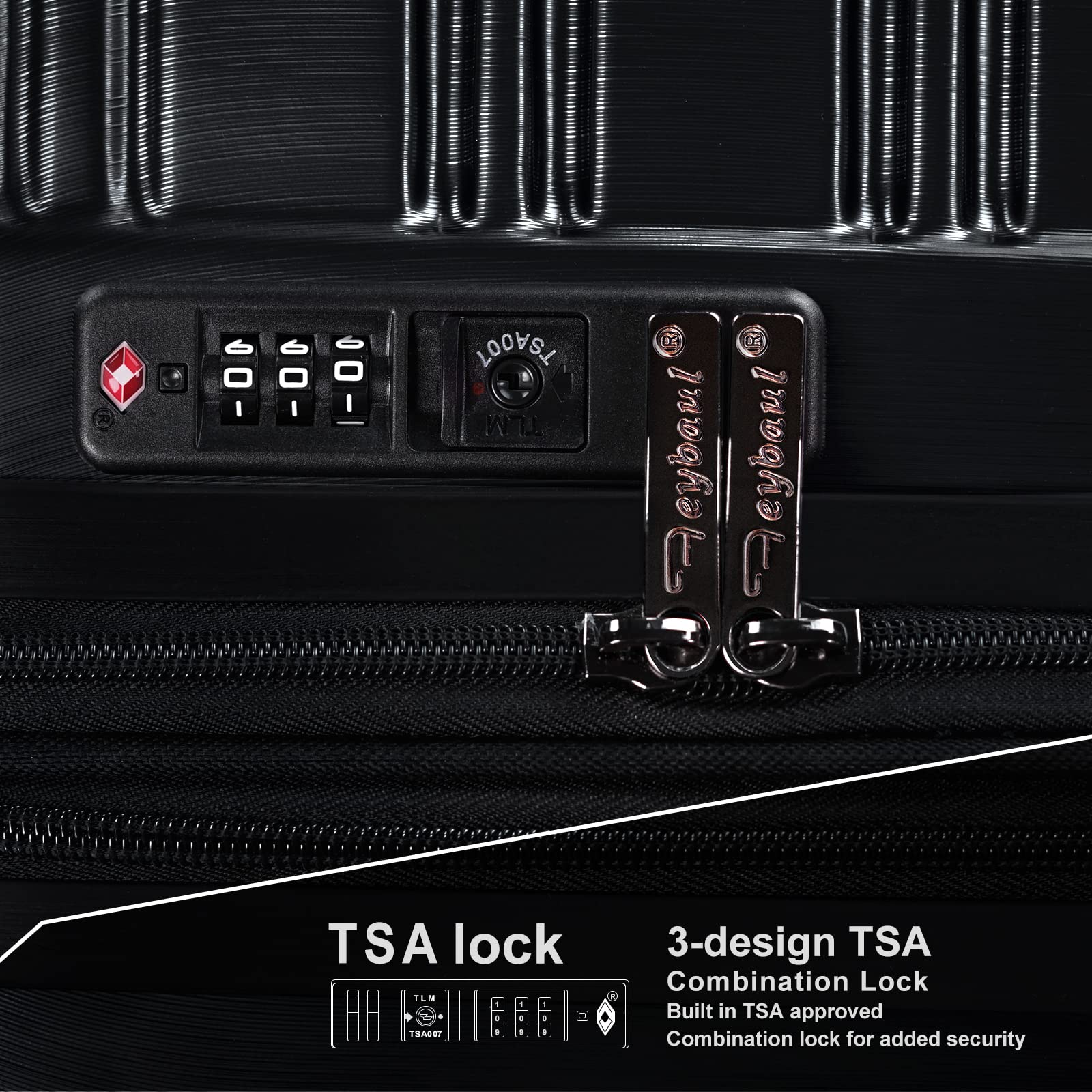 20 Inch Lightweight Hardshell Carry On Luggage with Spinner Wheels - TSA Lock, Airline Approved (22x14x9 Inches) - Durable PC+ABS Black Rolling Suitcase for Business Travel, Weekend Getaways & Airplane Overhead Bin Storage