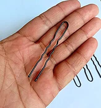 HRBS U-Shaped Hair Pins for Women - 100pcs Bobby Pins for Bun, Updo & Wedding Hairstyles | Secure Hair Accessories for Daily Use & Special Occasions