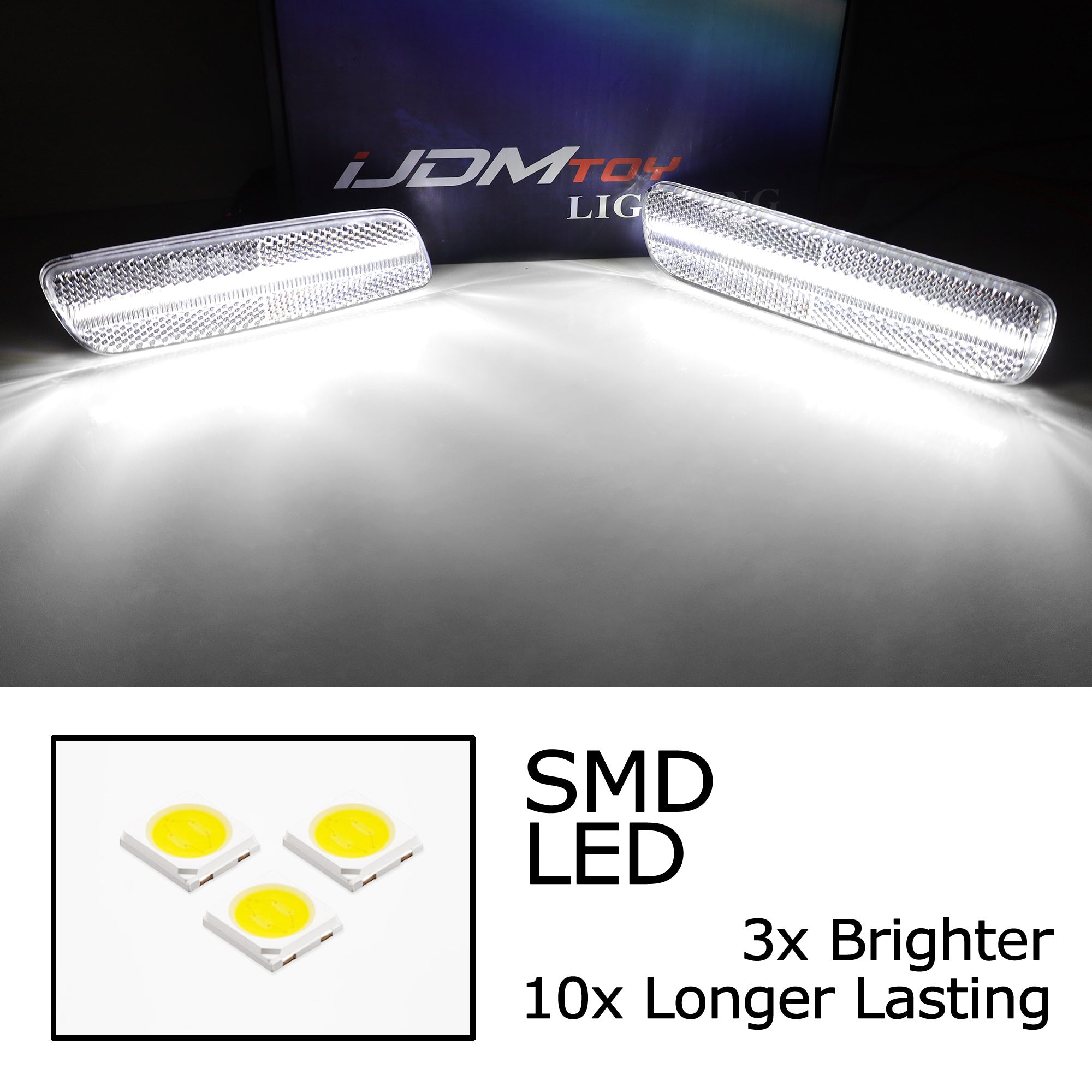 4pc Clear Lens White Full LED Front & Rear Side Markers for 2001-2005 Lexus IS300 - Upgrade Your Car Lighting for Night Driving & Enhanced Visibility