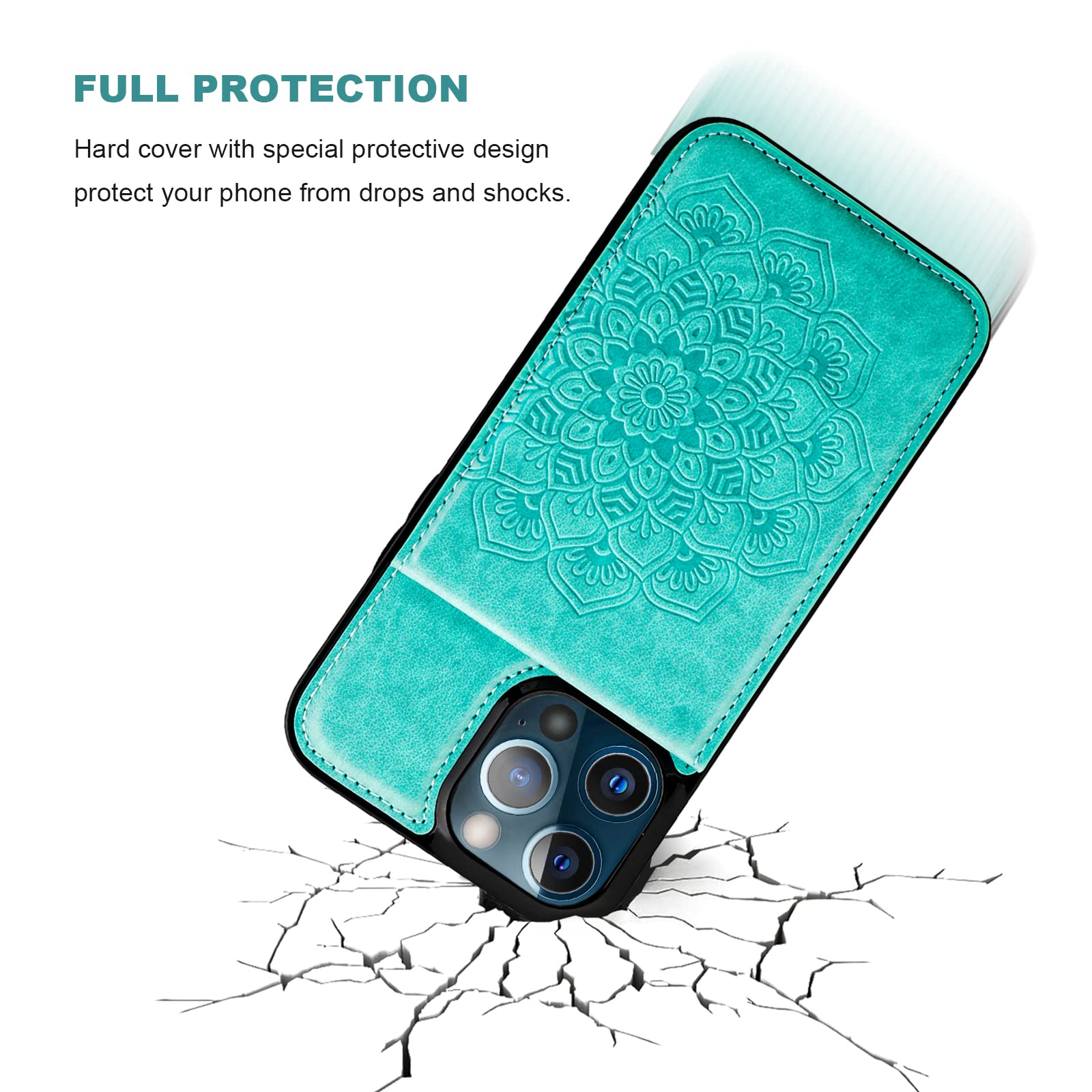 Premium PU Leather iPhone 13 Pro Max Wallet Case with Kickstand & Magnetic Closure - Shockproof Protective Flip Cover with Credit Card Slots (6.7