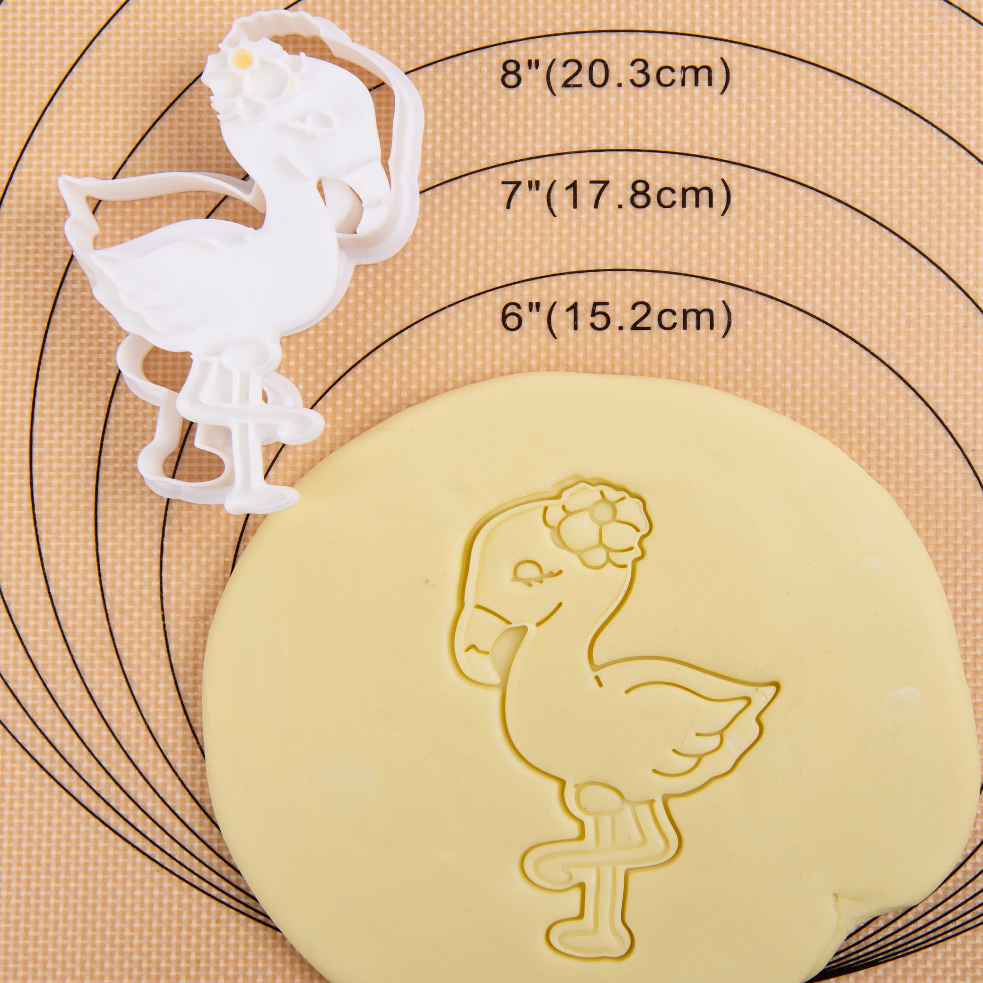 Flycalf Flamingo Cookie Cutters Set with Plunger Stamps - 3.5