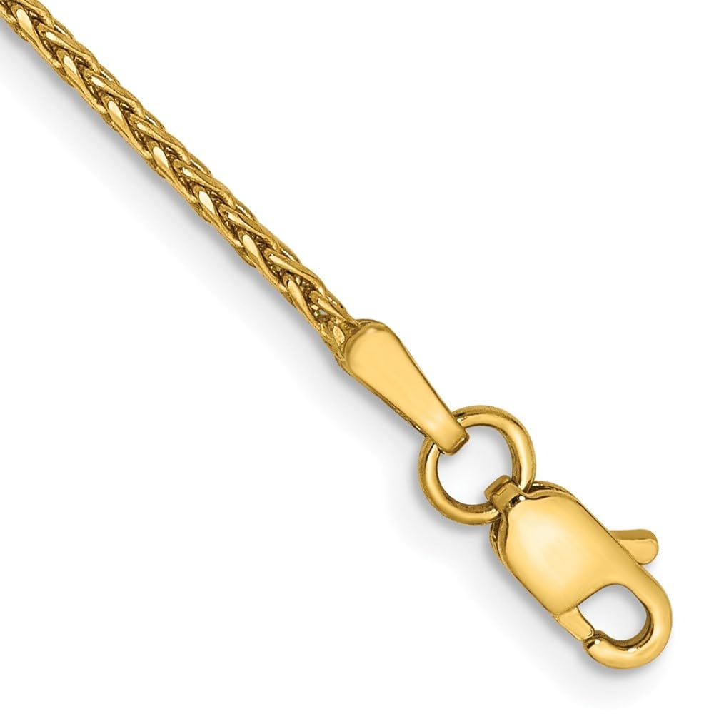 14K Yellow Gold 1.5mm Wheat Chain Anklet for Men & Women - Elegant Diamond2Deal Jewelry for Everyday Wear, Parties & Special Occasions