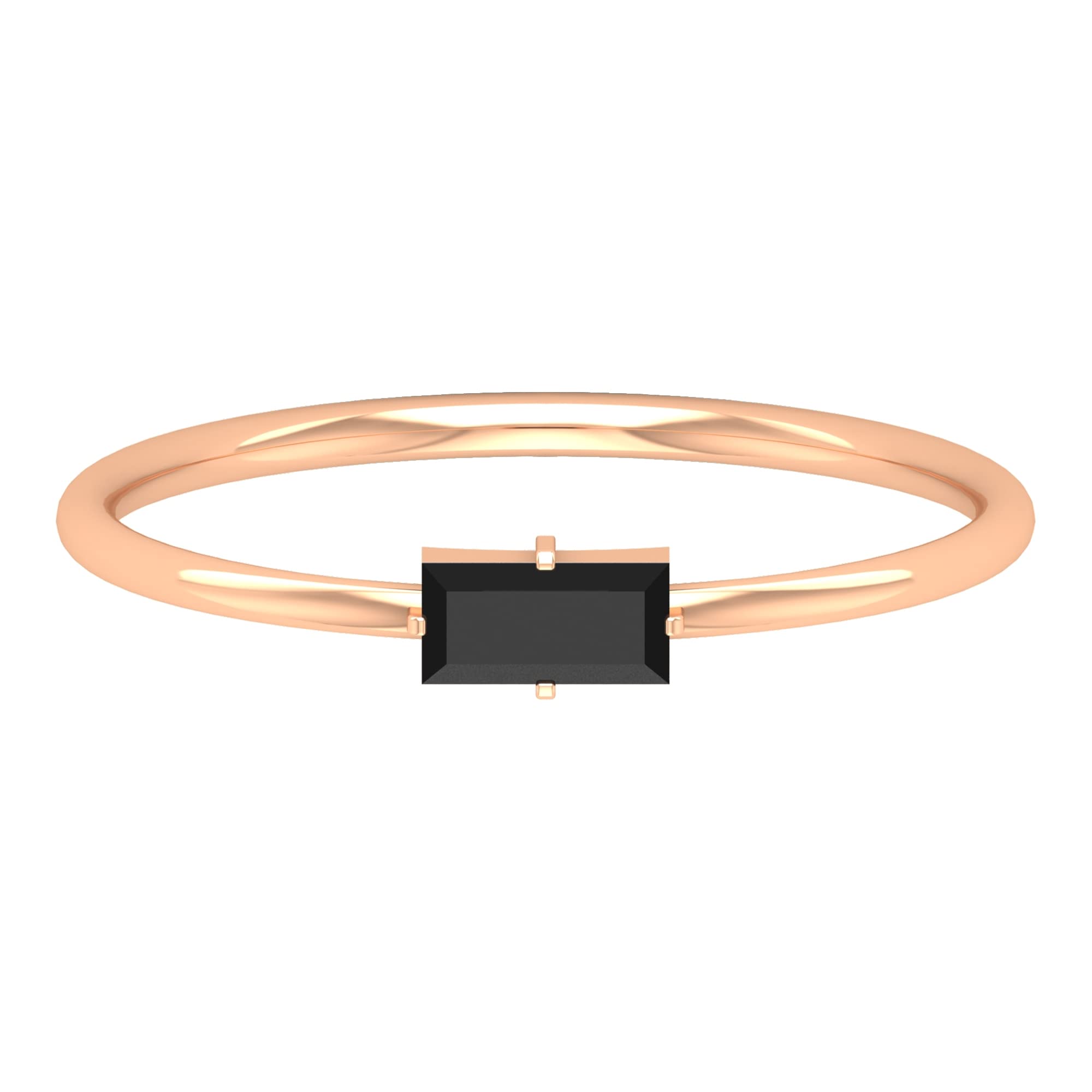 Natural Black Spinel Promise Ring for Women - 14K Solid Gold East West August Birthstone Ring | Perfect for Anniversaries, Engagements & Special Occasions