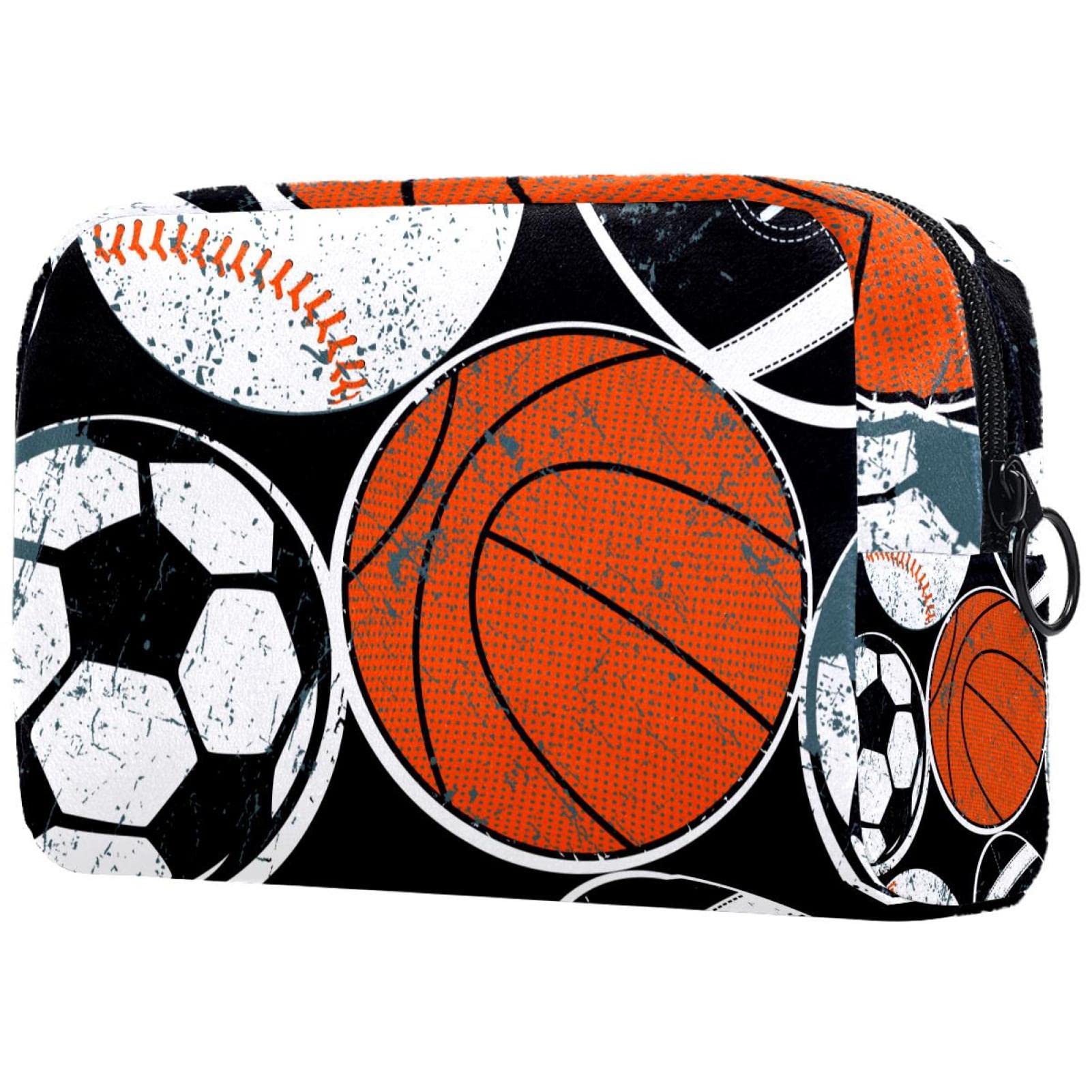 Large Travel Makeup Bag for Women & Girls - Versatile Cosmetic Organizer with Zipper for Sports Balls (Soccer, Baseball, Basketball) - Perfect for Travel, Gym & Sports Events