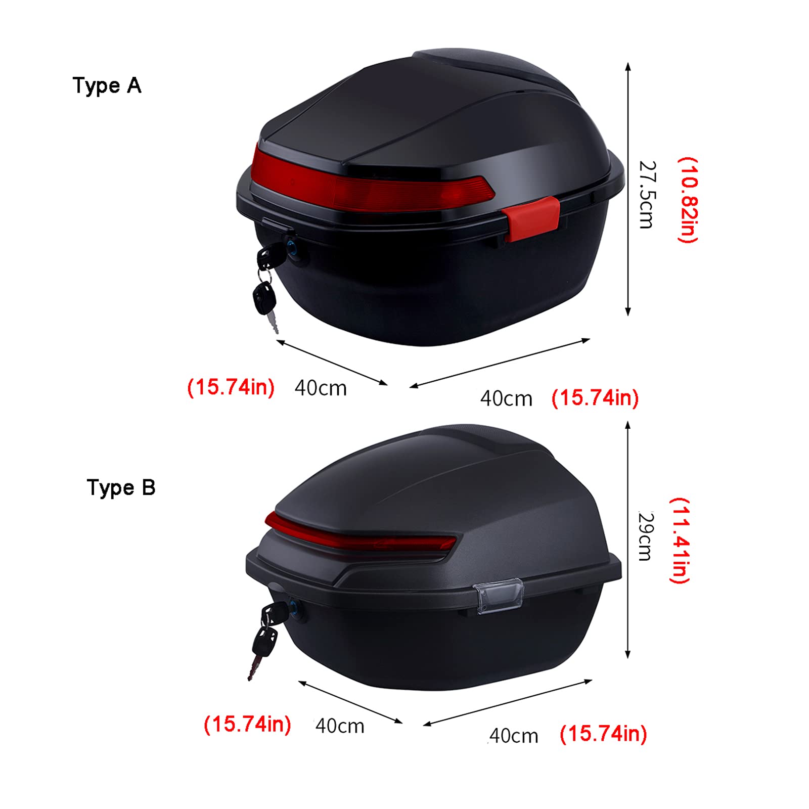 Motorcycle Trunk Box - Matte Black Storage Case for Scooter & Bike - Outdoor Riding Accessory