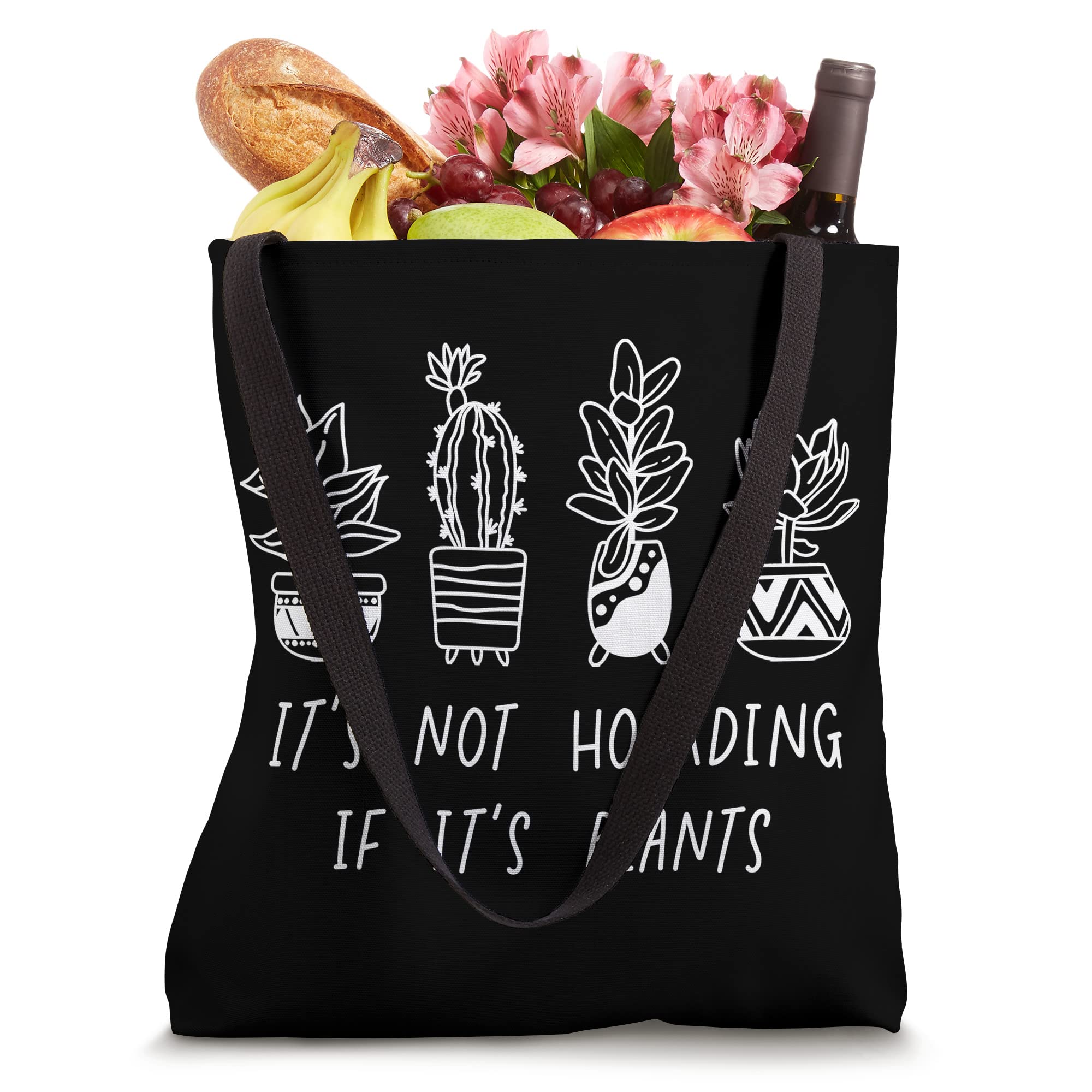 Funny Plant Lovers Gardening Tote Bag - 'It's Not Hoarding If It's Plants' Humorous Gift for Gardeners - Perfect for Plant Shopping, Farmers Markets & Gardening Tools Storage