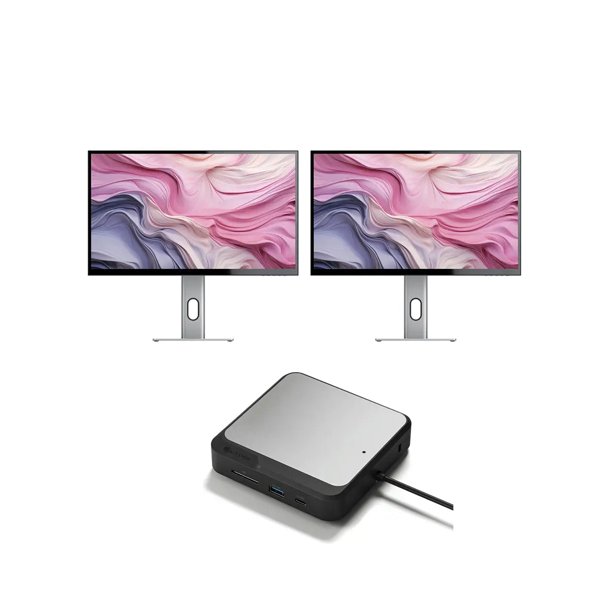CLARITY 27 UHD 4K Monitor (2-Pack) with Dual 4K Universal Docking Station - HDMI Edition | Perfect for Home Office, Gaming & Multi-Screen Workstations