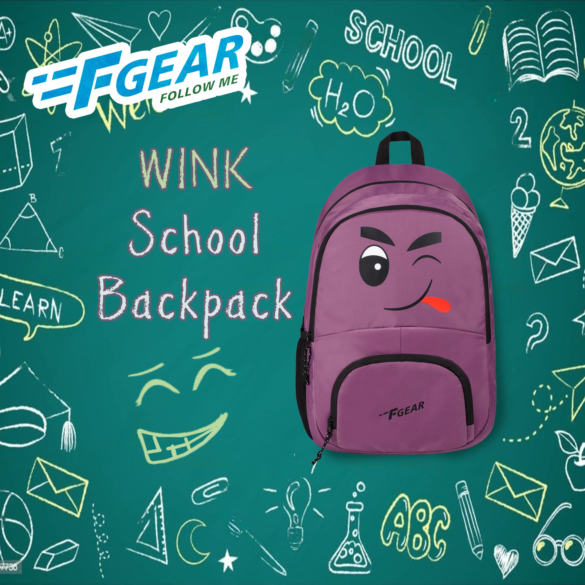 F Gear Wink Grape Jam 21L Lightweight Hiking Backpack (4272) - Perfect for Outdoor Adventures, Travel & Daily Commute