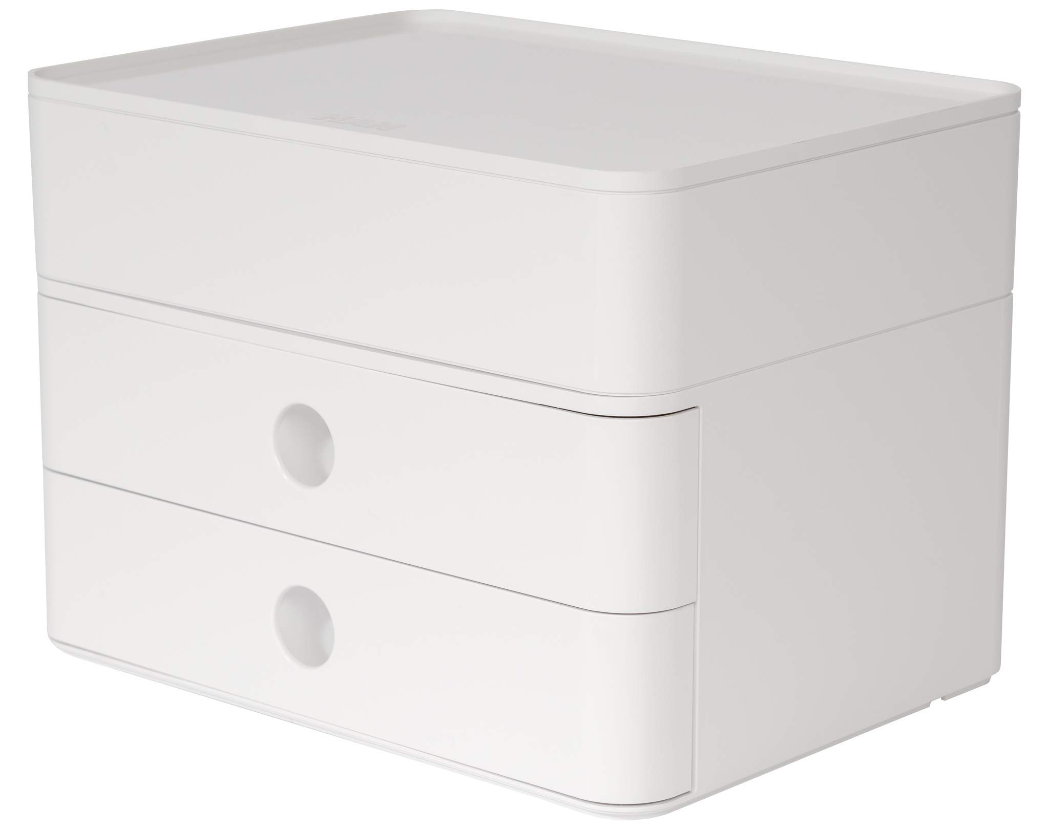 Allison Smart-Box Plus 1100-12 - 2 Drawer Storage Organizer with Utensil Compartment, White Kitchen Cabinet Organizer for Utensils, Spices & Small Items