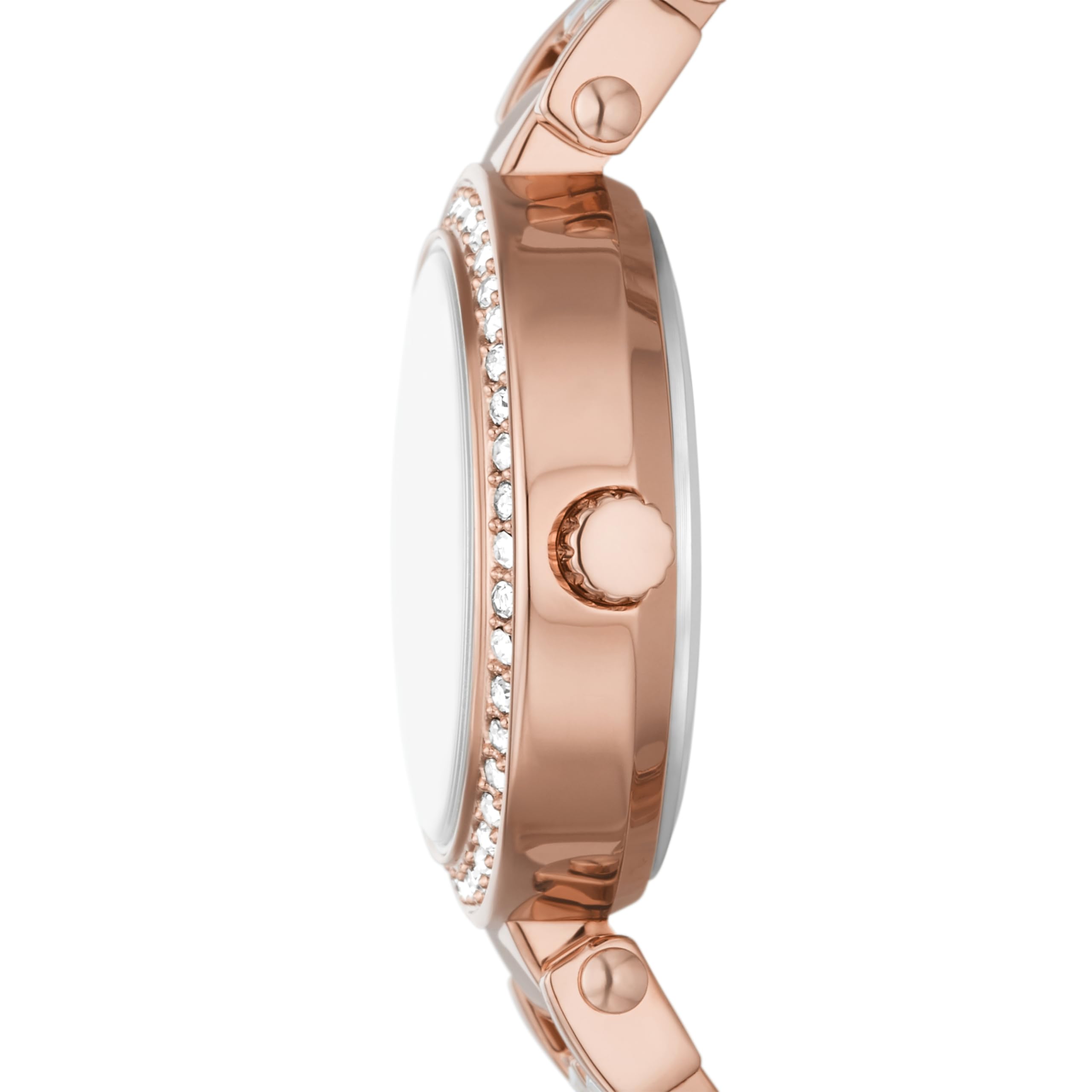 Fossil Women's Anita Glitz Rose Gold-Tone Alloy Bracelet Watch - Stylish & Elegant Timepiece for Everyday Wear, Office & Special Occasions (Model ZR34628)