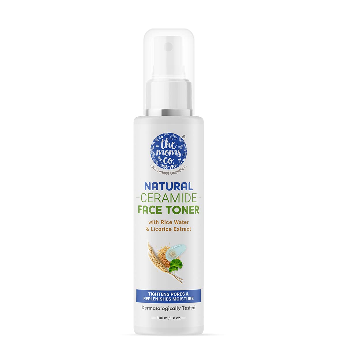 The Moms Co Natural Ceramide Face Toner 100ml & Natural Vitamin C Face Wash 80ml - Hydrating Skincare Set for Glowing Skin | Daily Cleansing & Moisturizing Routine | Perfect for Sensitive & Dry Skin Types