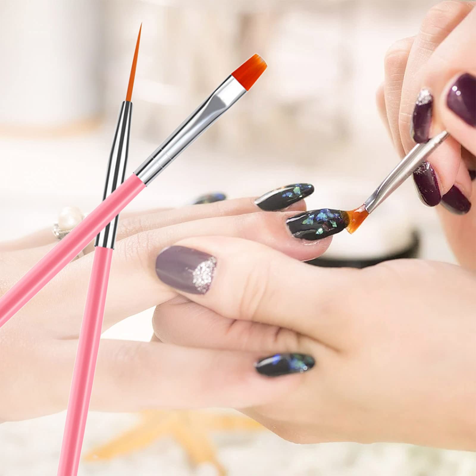 23Pcs Professional Nail Art Brush Set - Acrylic Nail Liner, Dotting, Painting & Carving Tools for DIY French Manicure | Perfect for Salon, Home Use & Nail Art Beginners