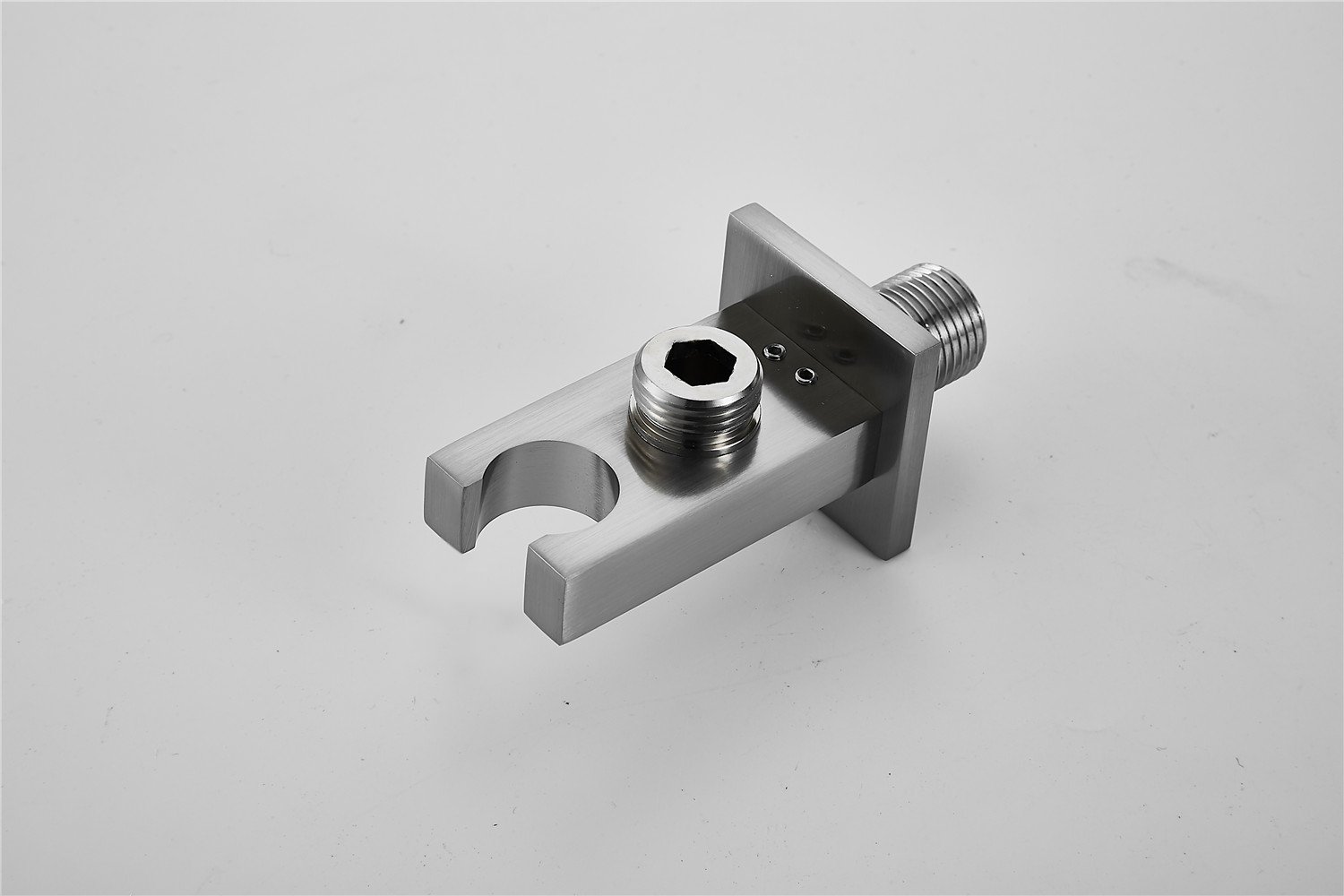 Brushed Nickel Shower Wand Holder Wall Mount - Adjustable Handheld Shower Head Bracket with Hose Connector | Universal Shower System Faucet Set for Bathroom & Spa Relaxation