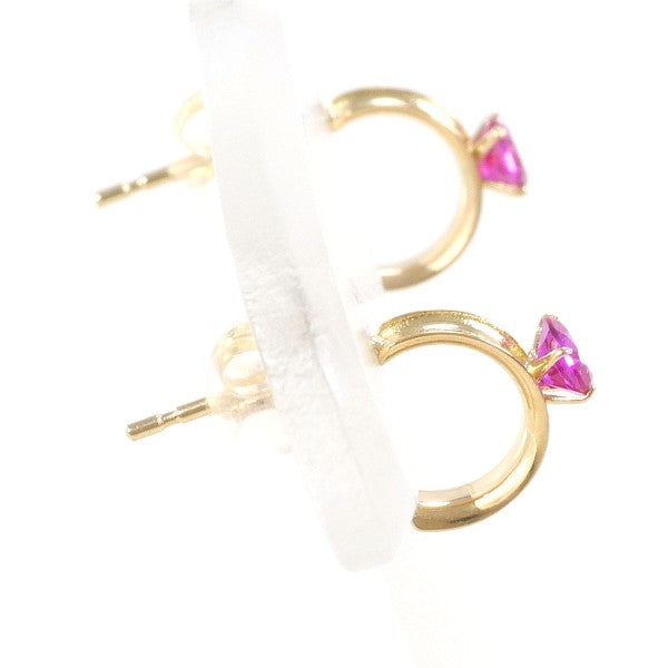 18K Yellow Gold Synthetic Ruby Stud Earrings for Women - Elegant Gift for Birthday, Anniversary & Valentine's Day