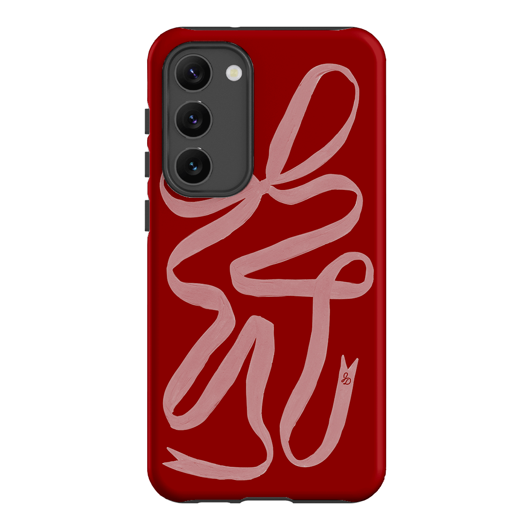 Cupid's Bow Ribbon Phone Case for iPhone & Samsung - Elegant Valentine's Day Gift for Her, Romantic Couple Accessory | Perfect for Dating, Anniversaries & Special Occasions